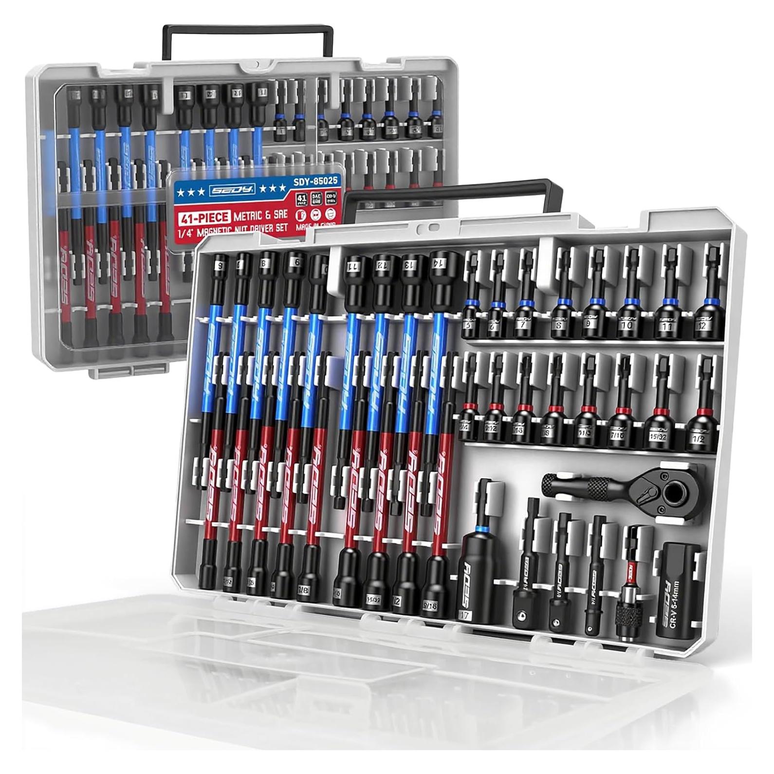 Juego de 41 Controladores de Tuercas Magnéticos SEDY 1/4"
