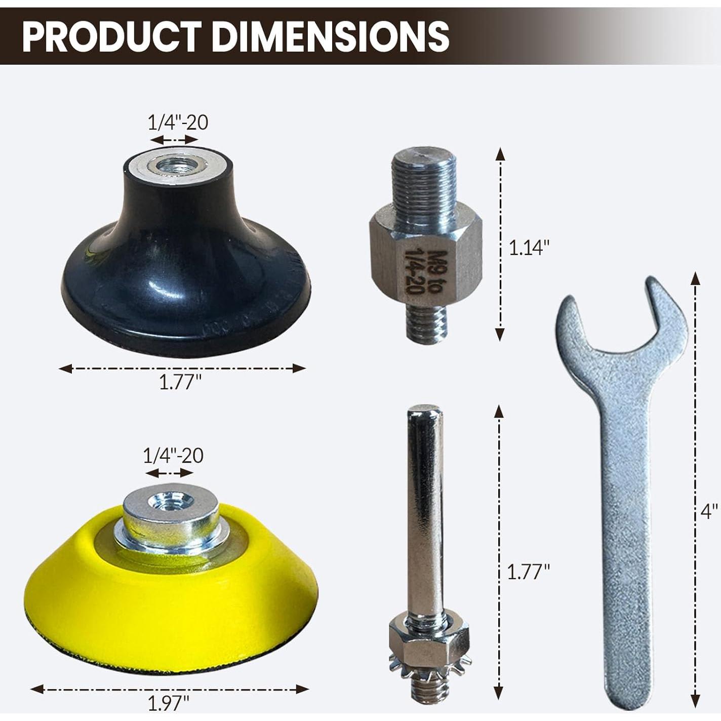 Juego de soporte de disco de lijado 2" Noyfemr con adaptador