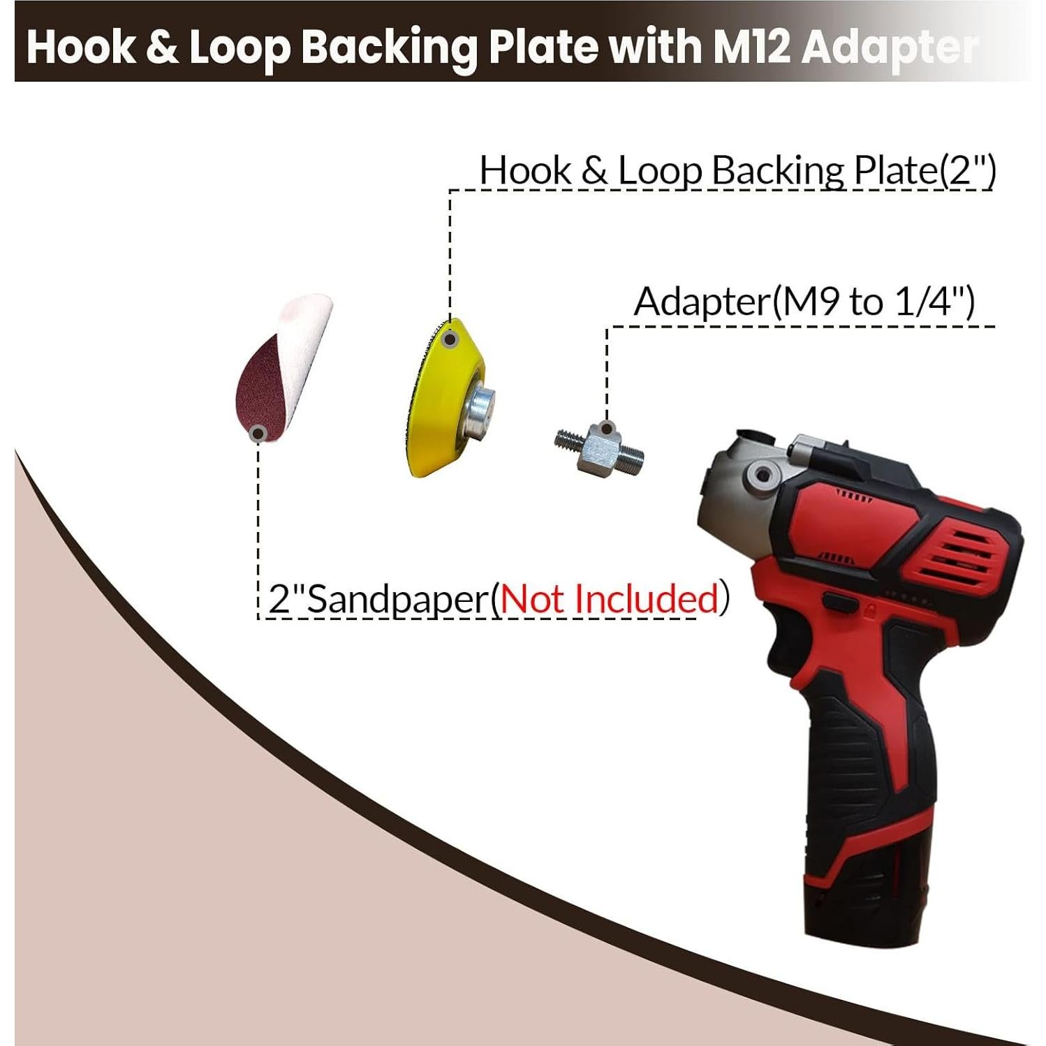 Juego de soporte de disco de lijado 2" Noyfemr con adaptador
