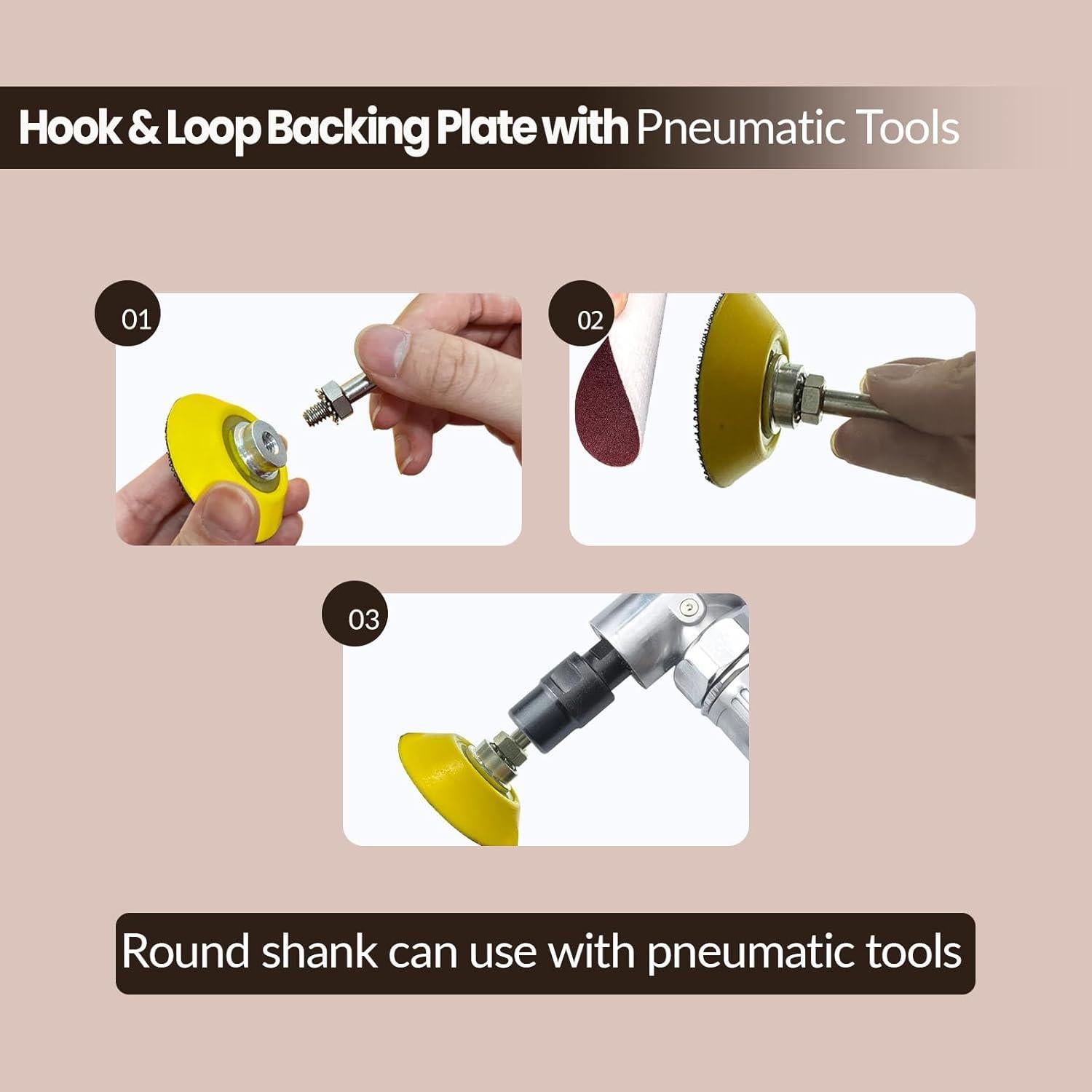 Juego de soporte de disco de lijado 2" Noyfemr con adaptador