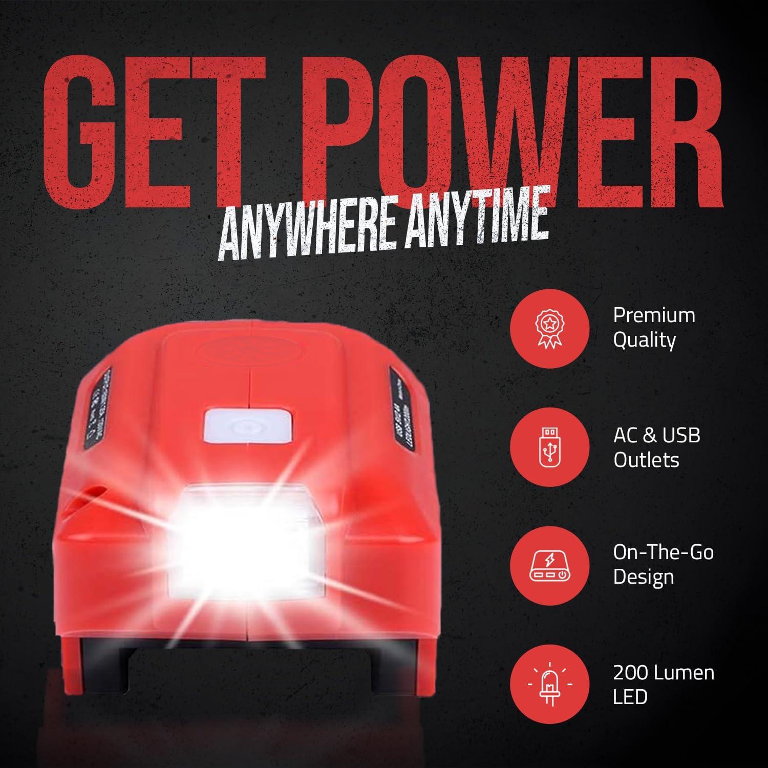 Inversor de Potencia Milwaukee M18 150W con USB y Luz LED