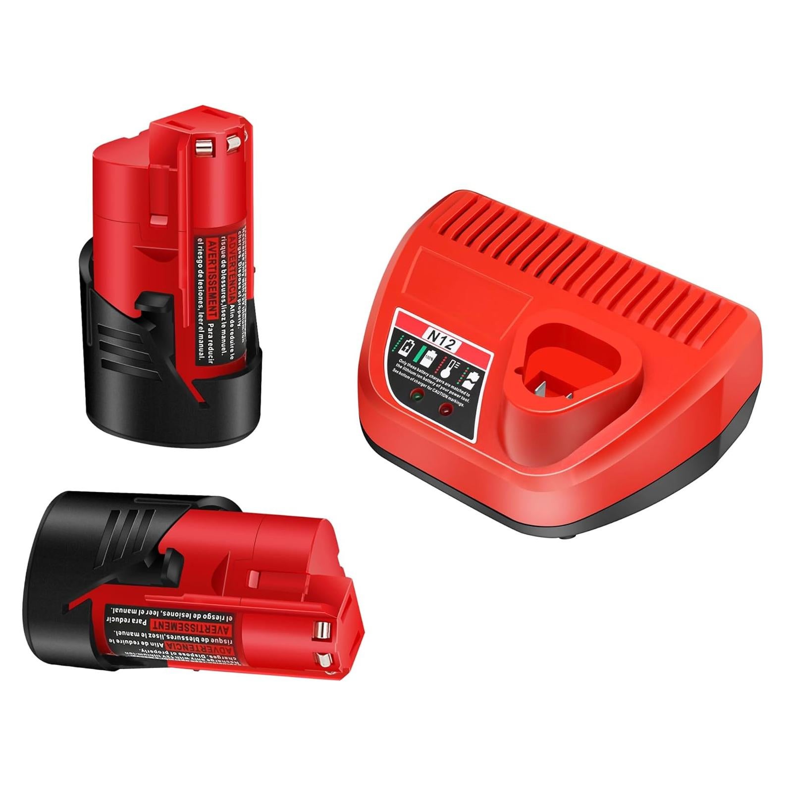 Paquete 2 Baterías 3.0Ah 12V y Cargador Rápido Milwaukee