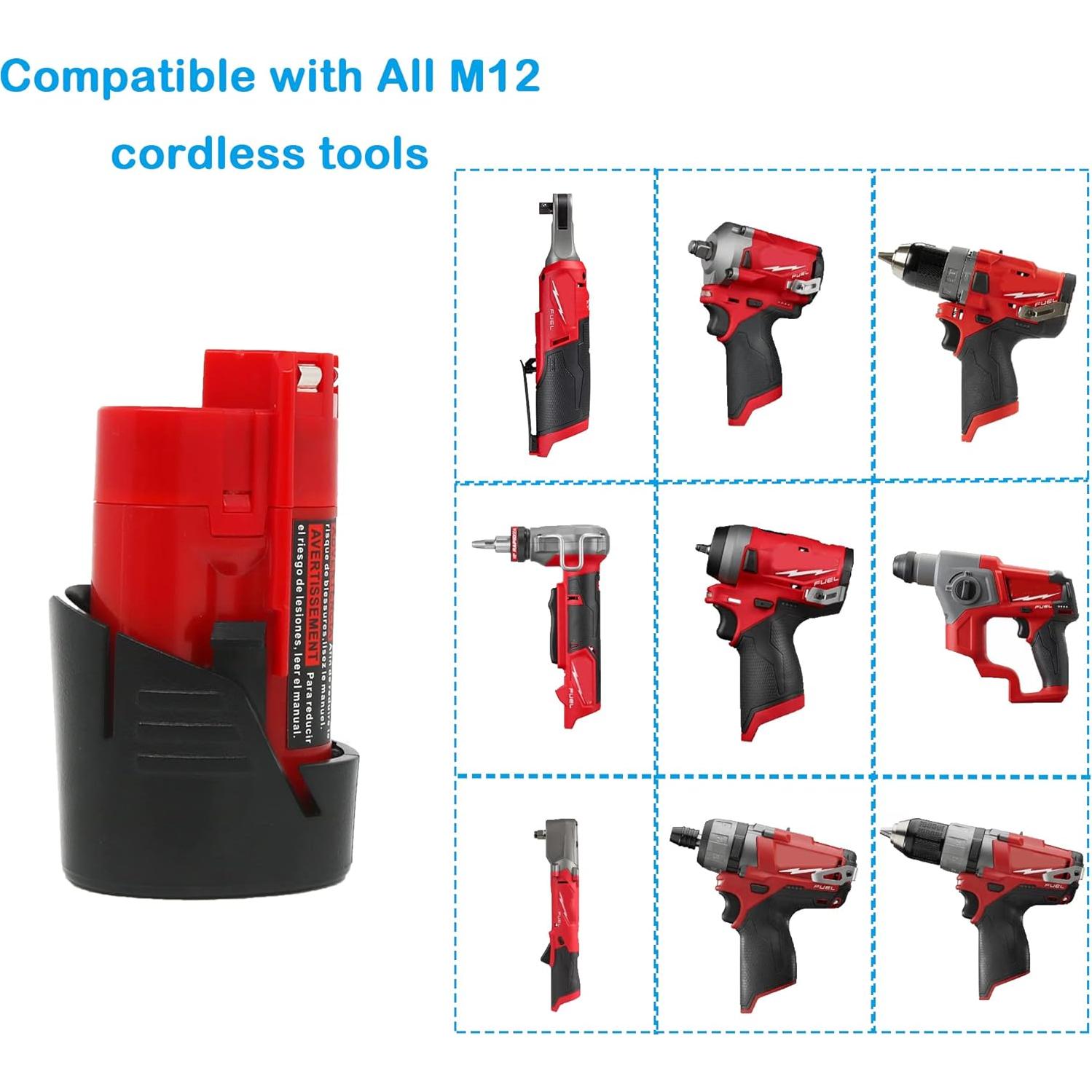 Paquete 2 Baterías 3.0Ah 12V y Cargador Rápido Milwaukee