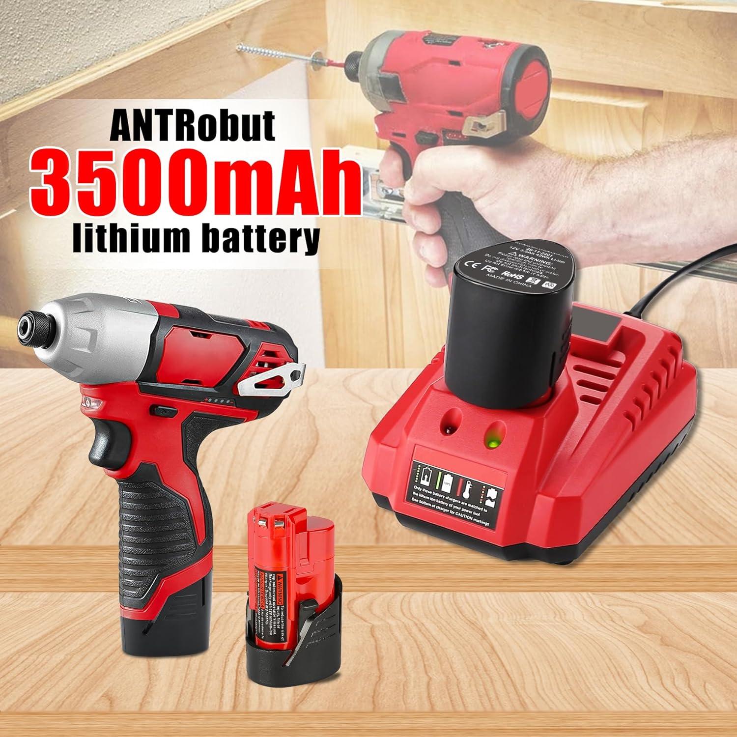 Kit Baterías y Cargador ANTRobut 12V 3500mAh Milwaukee M12