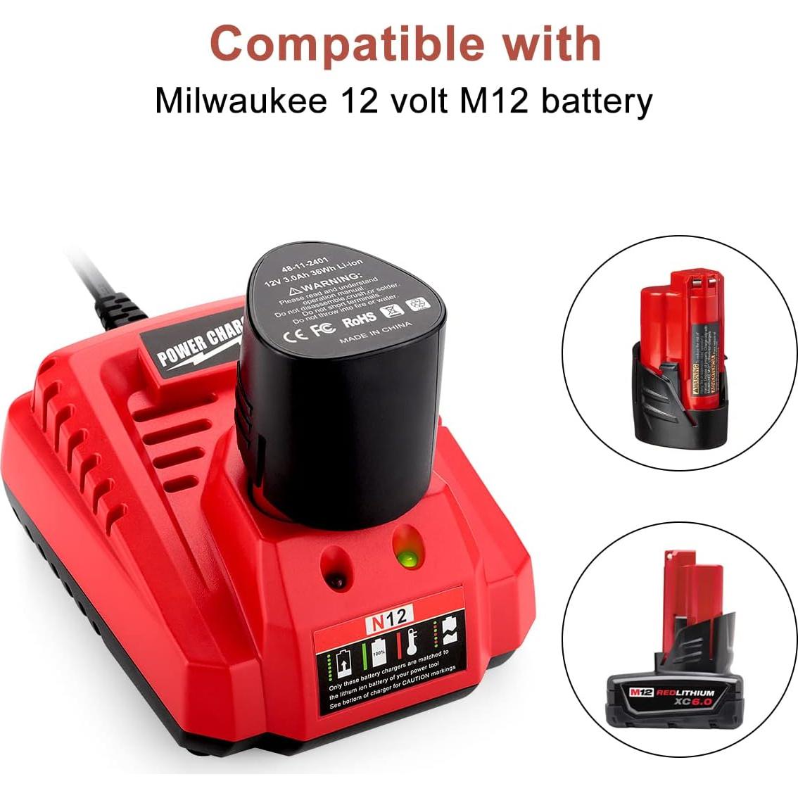 Kit Baterías y Cargador ANTRobut 12V 3500mAh Milwaukee M12
