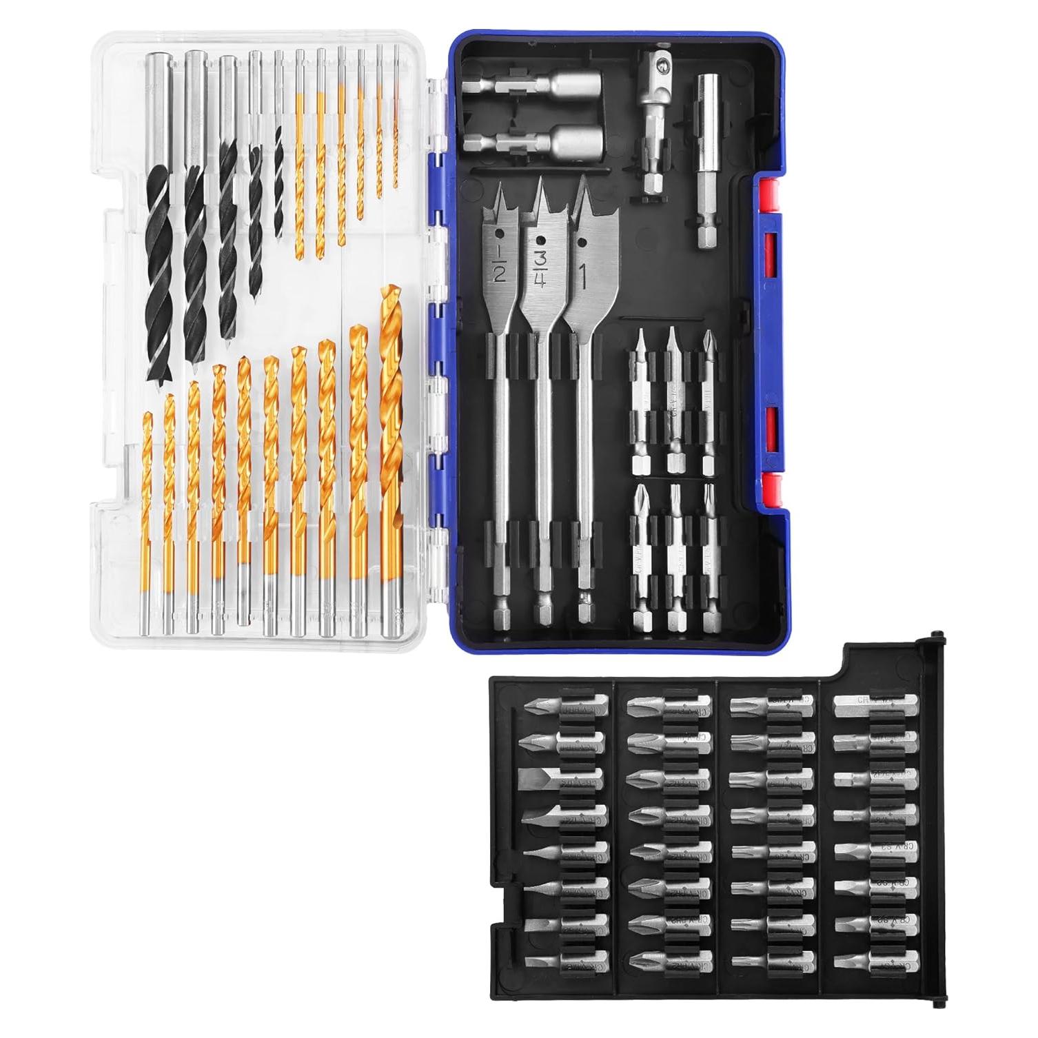 Juego de Brocas WORKPRO 66 Piezas para Madera y Metal