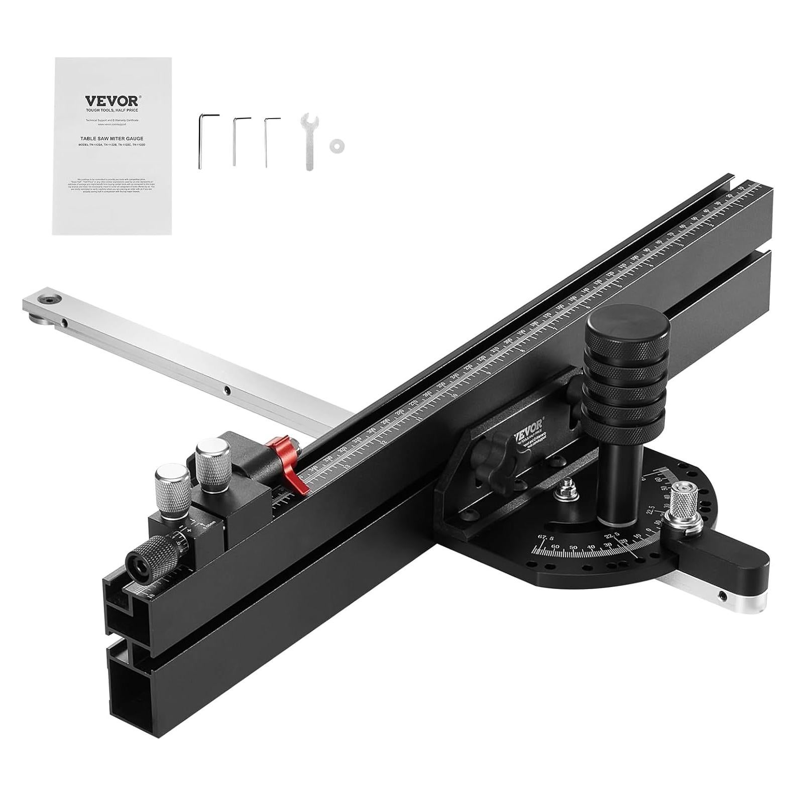 Medidor de Inglete VEVOR 18" Aleación de Aluminio 15 Ángulos