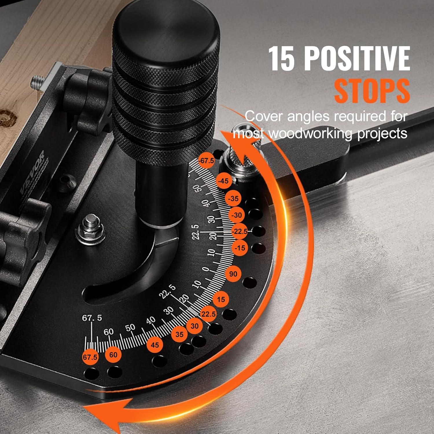 Medidor de Inglete VEVOR 18" Aleación de Aluminio 15 Ángulos