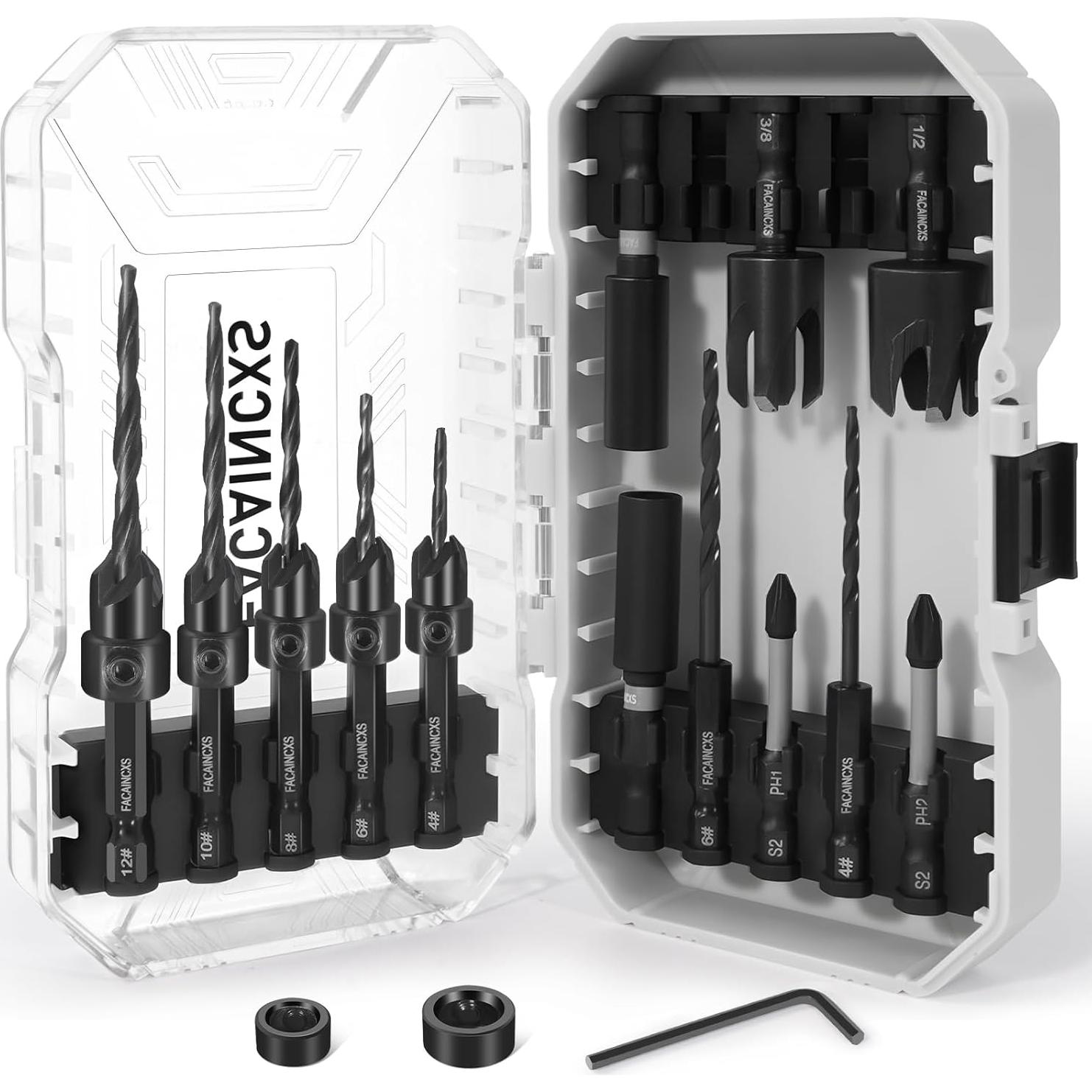 Juego de Brocas Avellanadas para Madera 16 PCS FACAINCXS