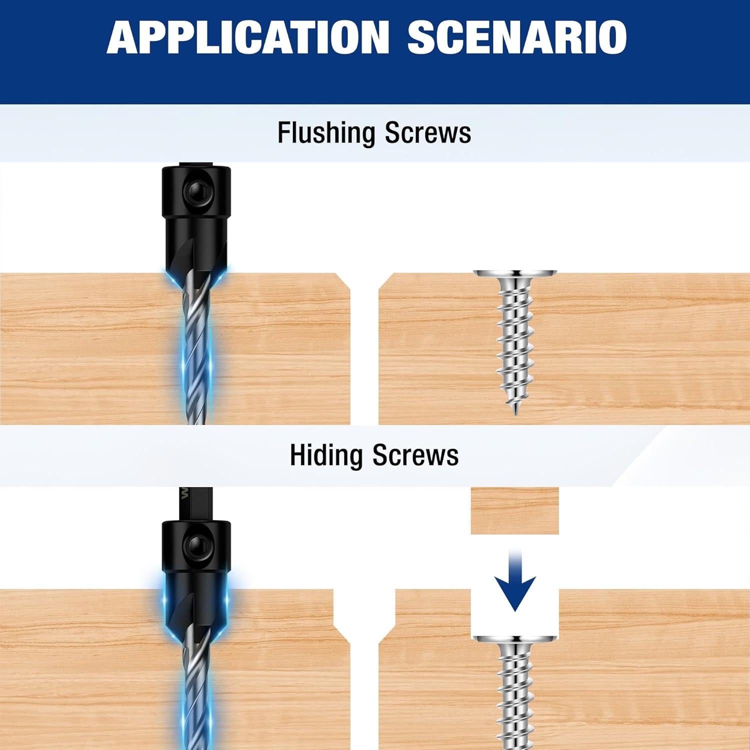 Juego de Brocas Avellanadas WORKPRO 5 Piezas Acero M2