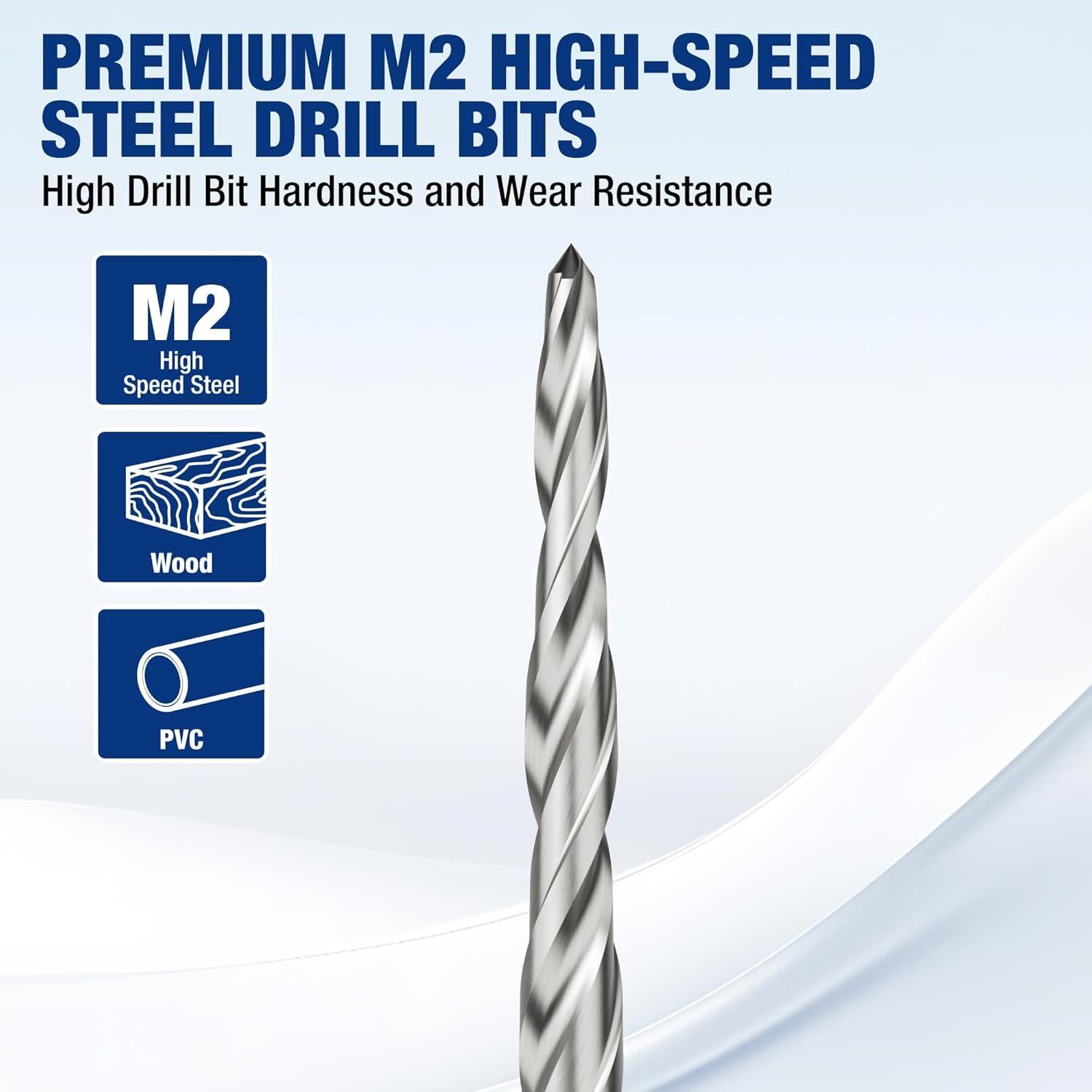 Juego de Brocas Avellanadas WORKPRO 5 Piezas Acero M2