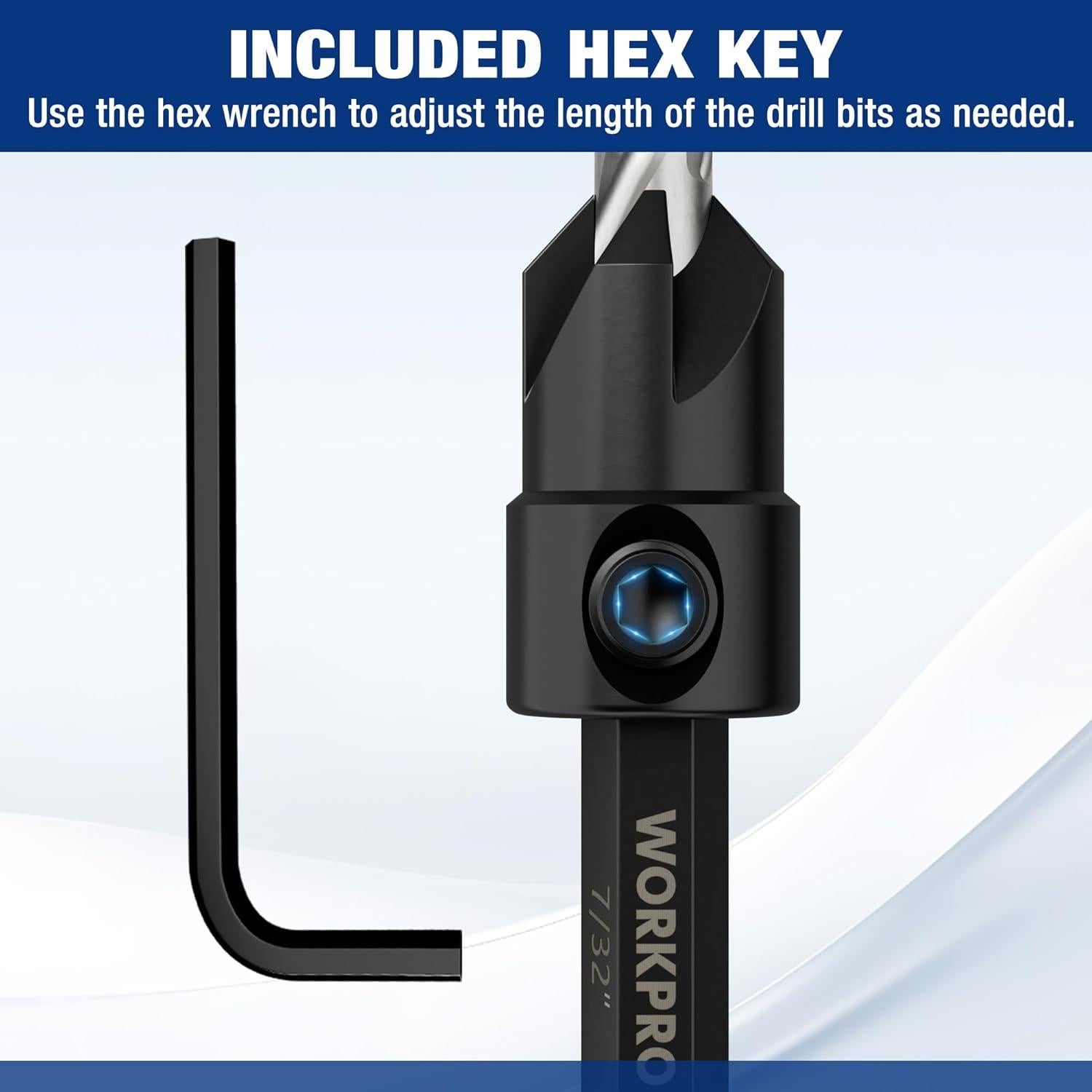 Juego de Brocas Avellanadas WORKPRO 5 Piezas Acero M2