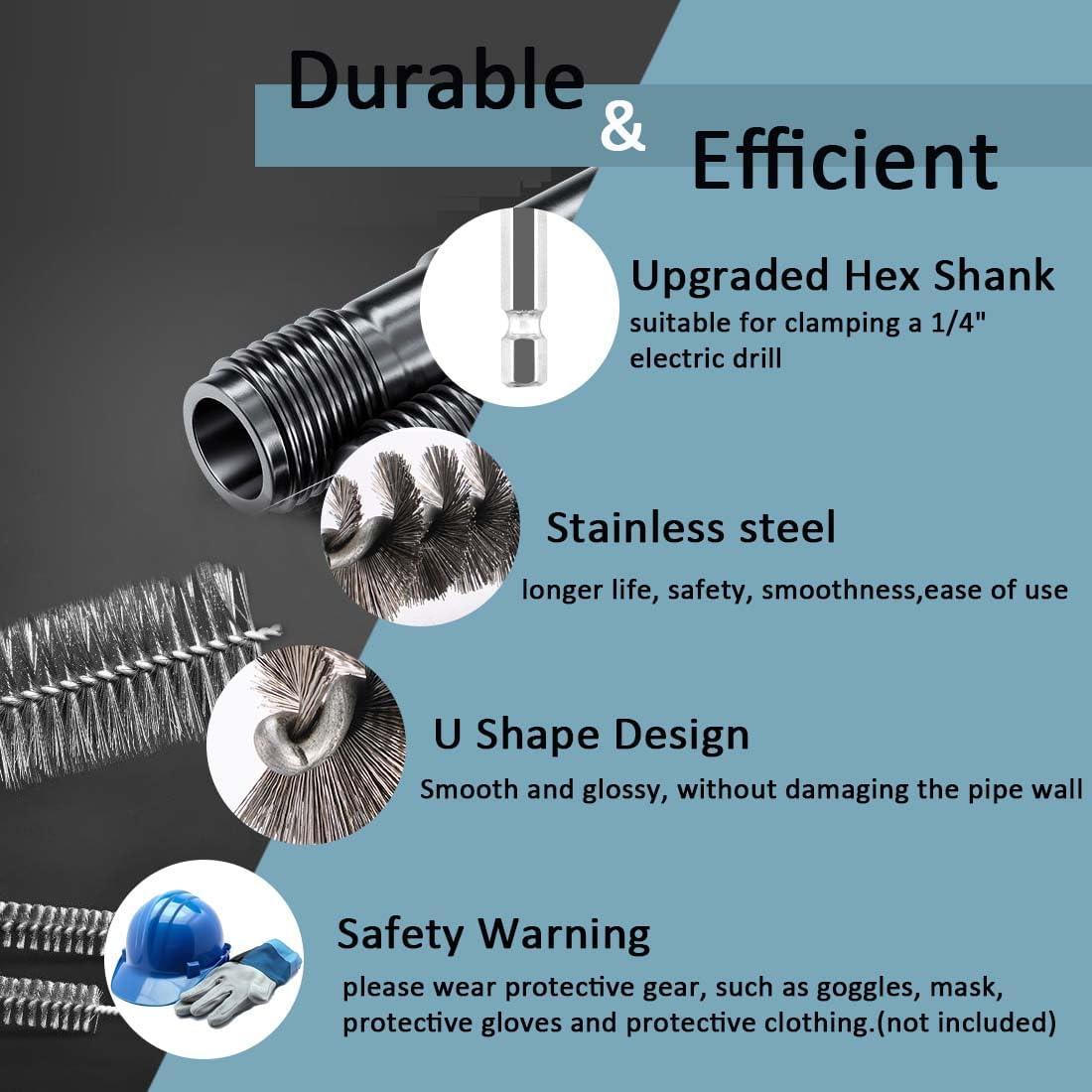 Set de Cepillos de Limpieza BeQell Acero Inoxidable 5PCS 15mm/25mm