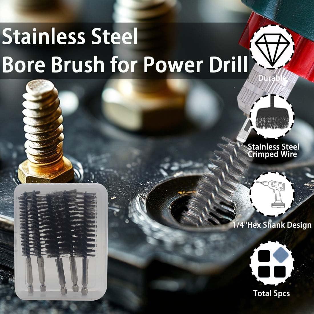 5 Piezas Cepillo de Acero Inoxidable Lehood 15mm 25mm