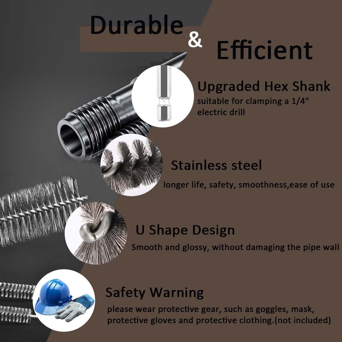 5 Piezas Cepillo de Acero Inoxidable Lehood 15mm 25mm