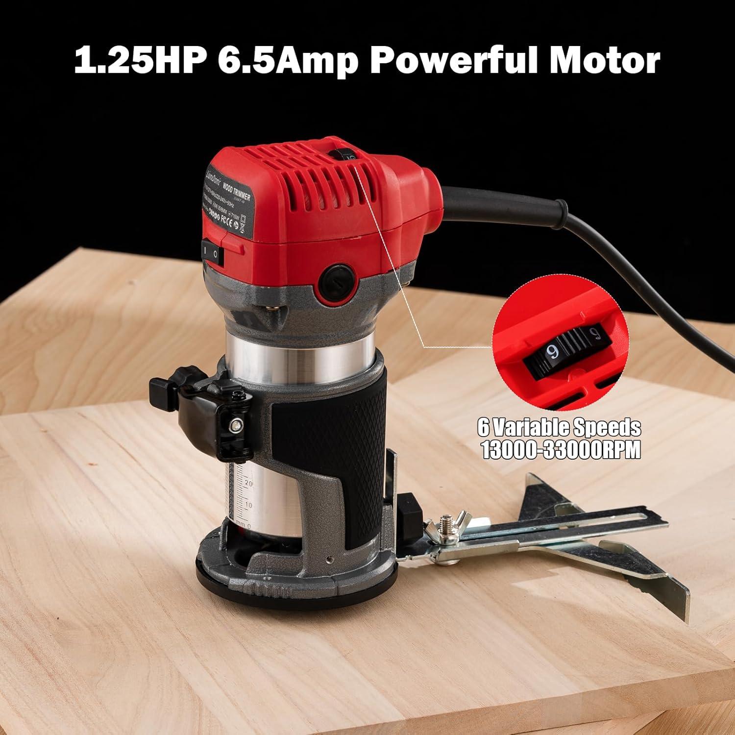 Router de Madera LiunxDromic US7 800W 31000rpm con 12 Puntas