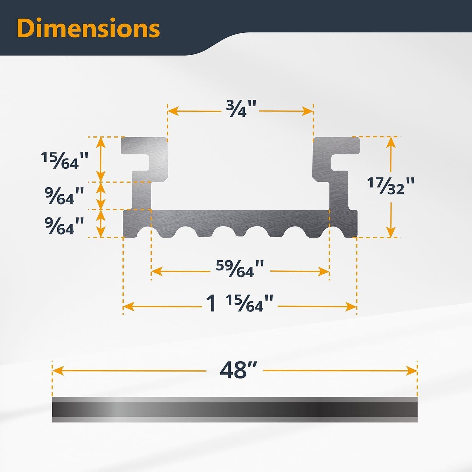 Juego de T-Track y T-Bar de Aluminio POWERTEC 121.92 cm