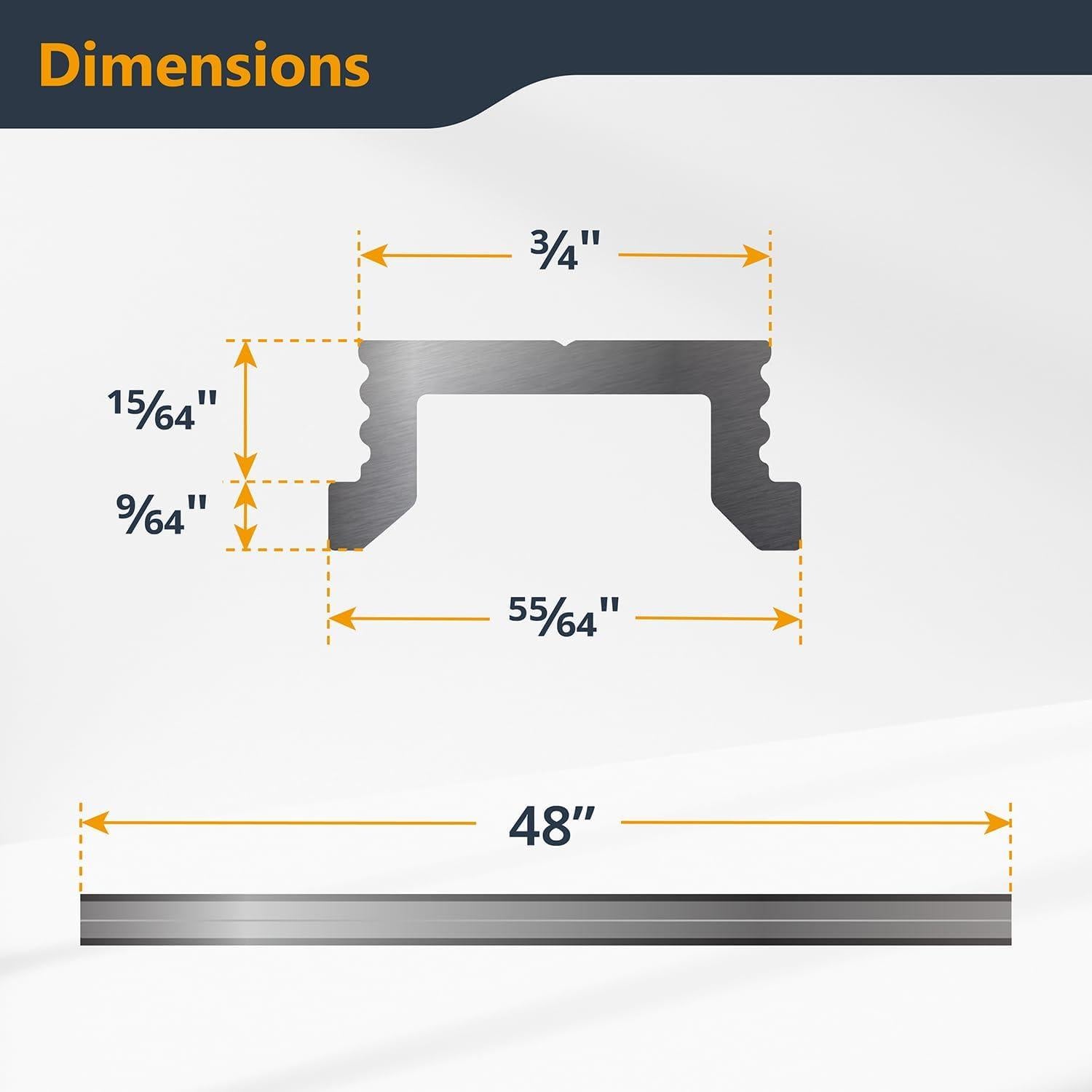 Juego de T-Track y T-Bar de Aluminio POWERTEC 121.92 cm