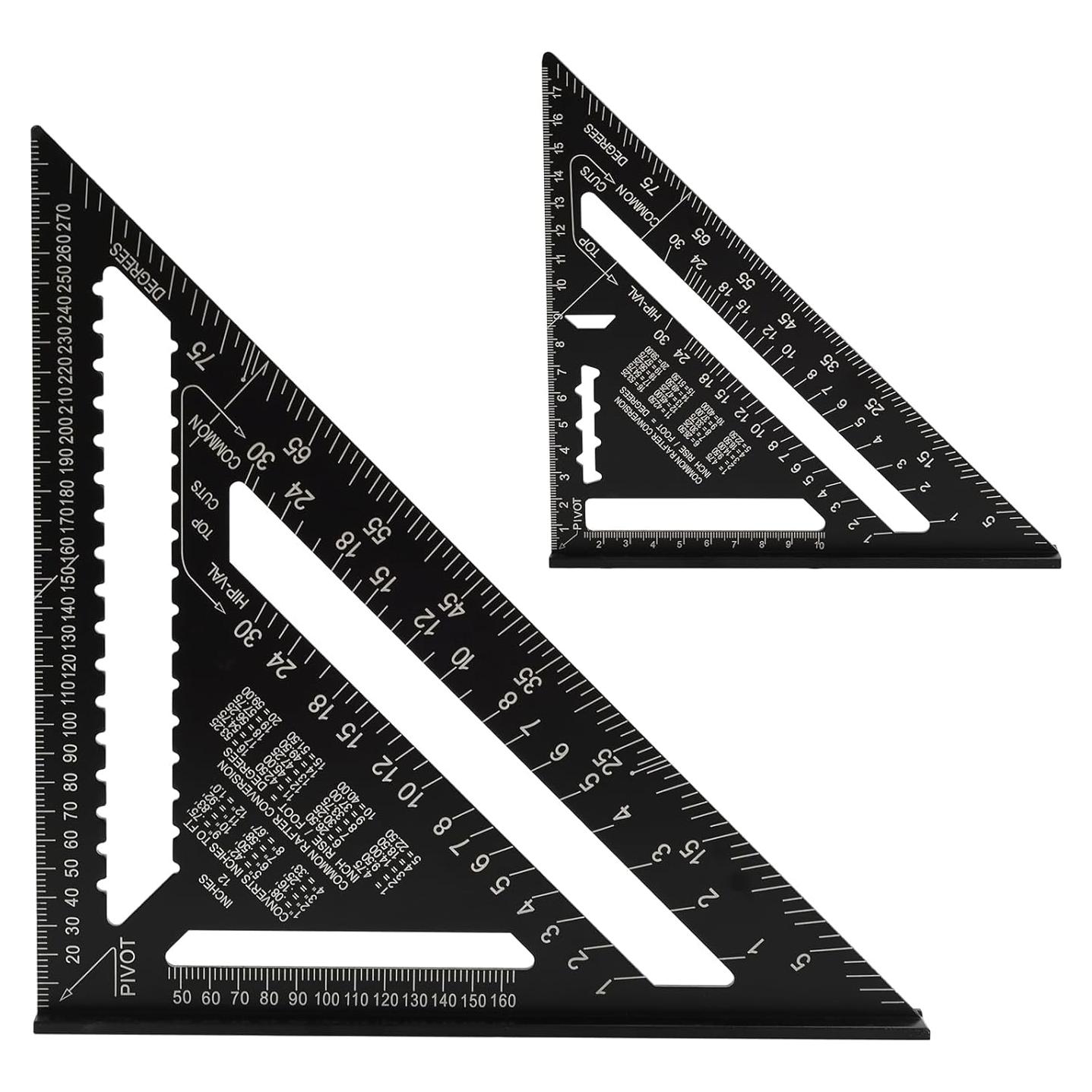 Juego de Escuadras de Aluminio MFBJXC 2 Piezas 30 y 18 cm