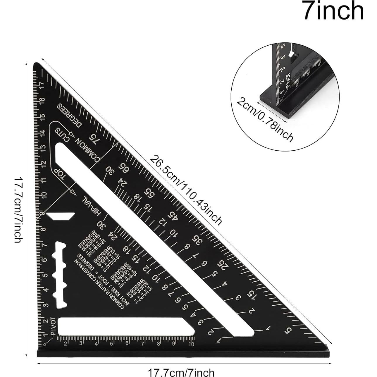 Juego de Escuadras de Aluminio MFBJXC 2 Piezas 30 y 18 cm