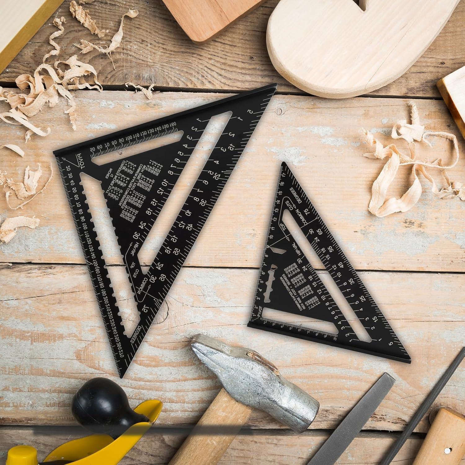 Juego de Escuadras de Aluminio MFBJXC 2 Piezas 30 y 18 cm