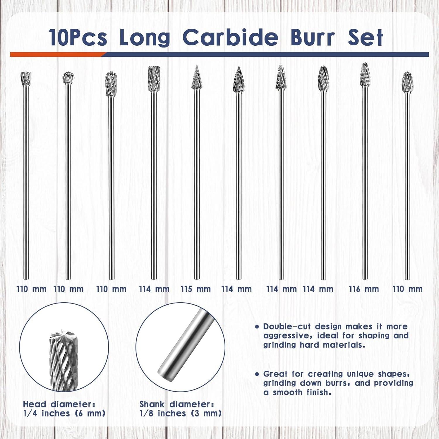 Juego de 20 Brocas de Carburo CraftyDream para Herramientas Rotativas