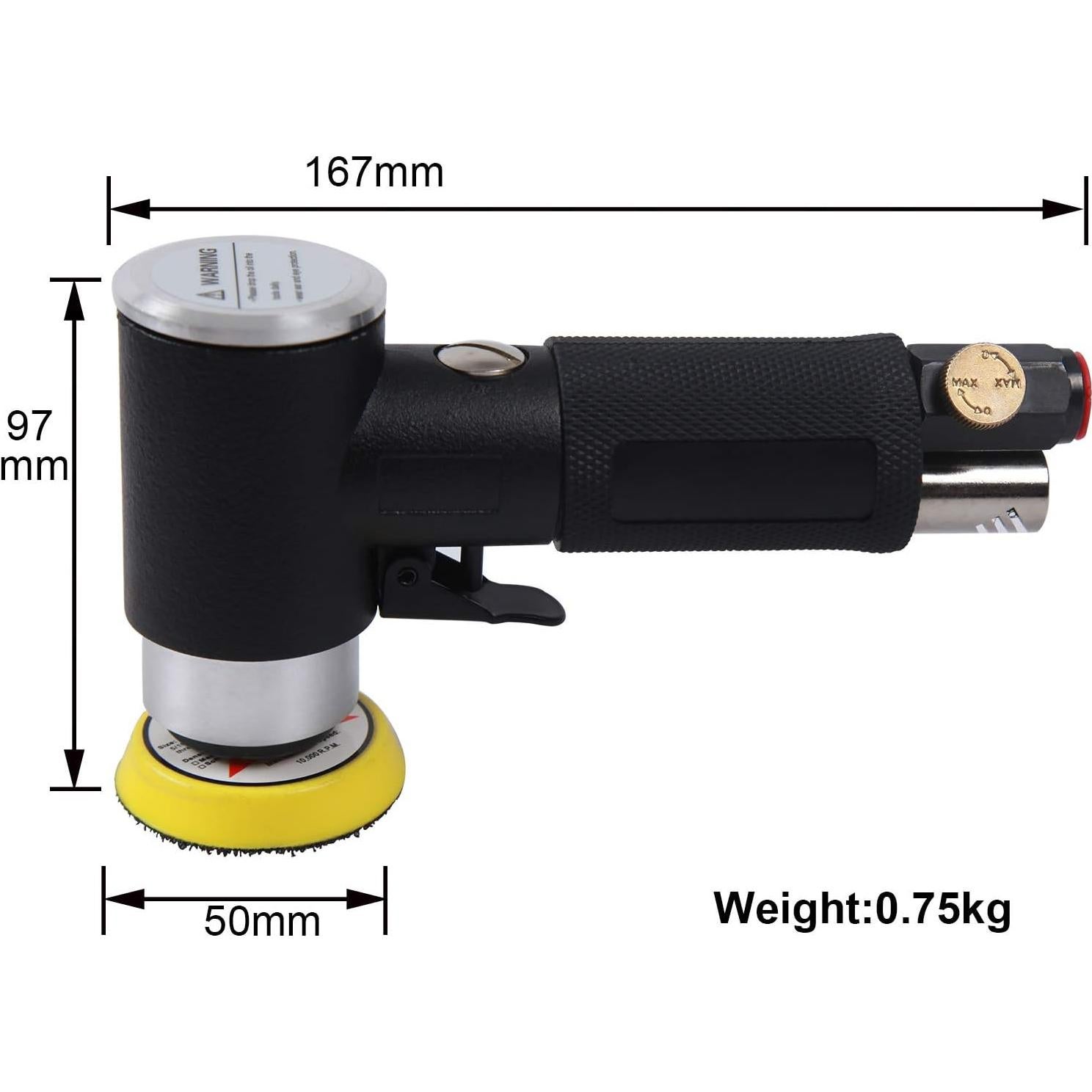 Lijadora Orbital Neumática YELWAY 2" y 3" 15000 RPM