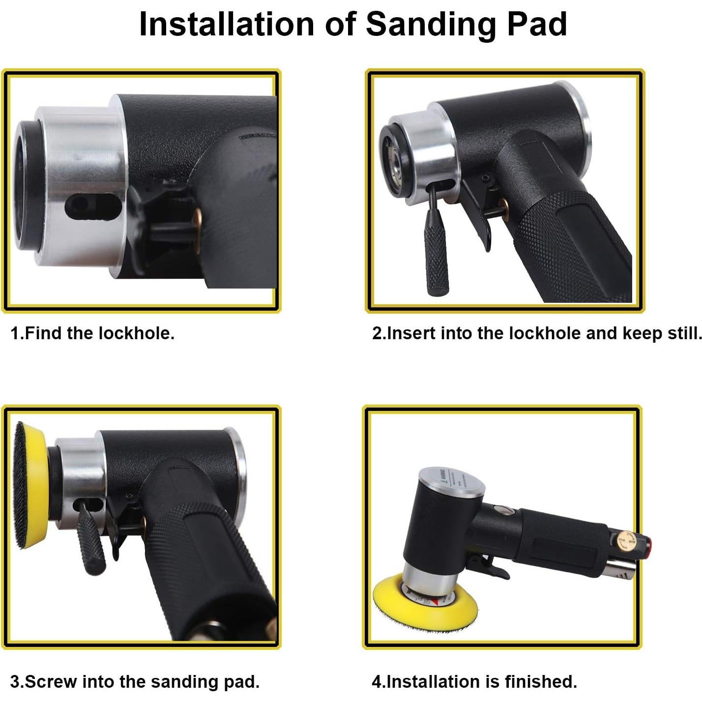 Lijadora Orbital Neumática YELWAY 2" y 3" 15000 RPM
