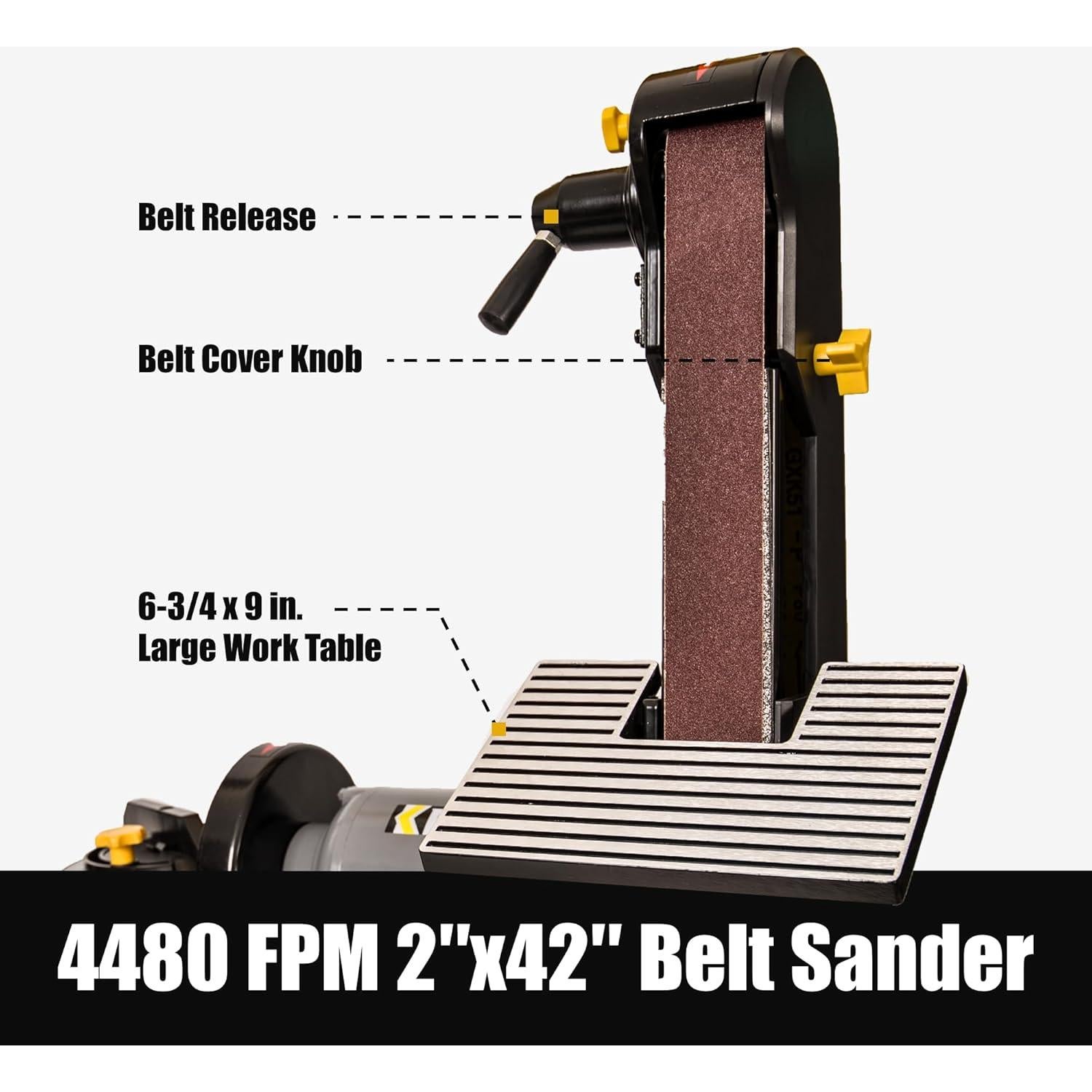 Lijadora de Banda y Disco KFMK 2"x42" 1/2HP 3.5A Eléctrica