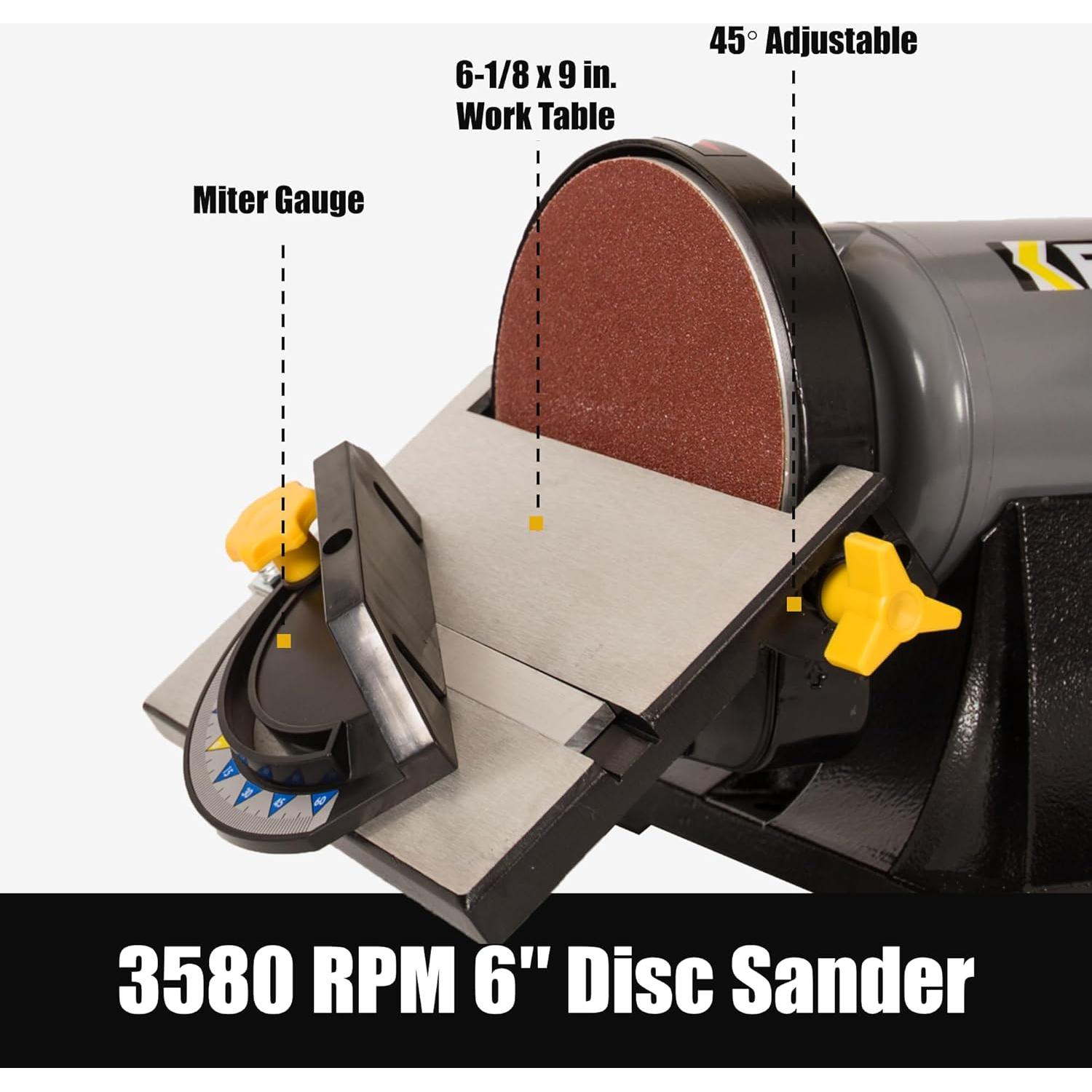 Lijadora de Banda y Disco KFMK 2"x42" 1/2HP 3.5A Eléctrica