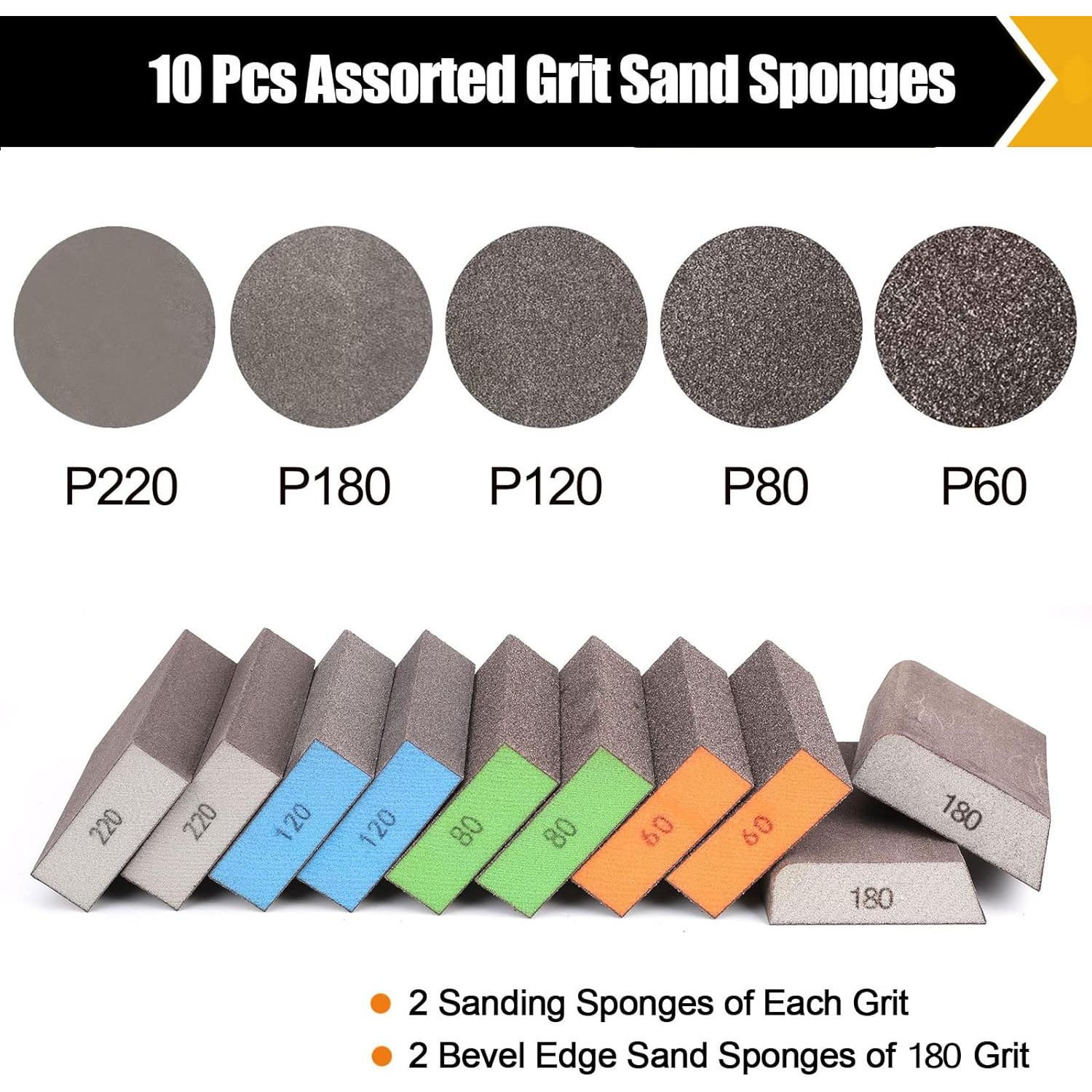 Paquete de 10 Bloques de Lijado BOSHCRAFT Grano Variado