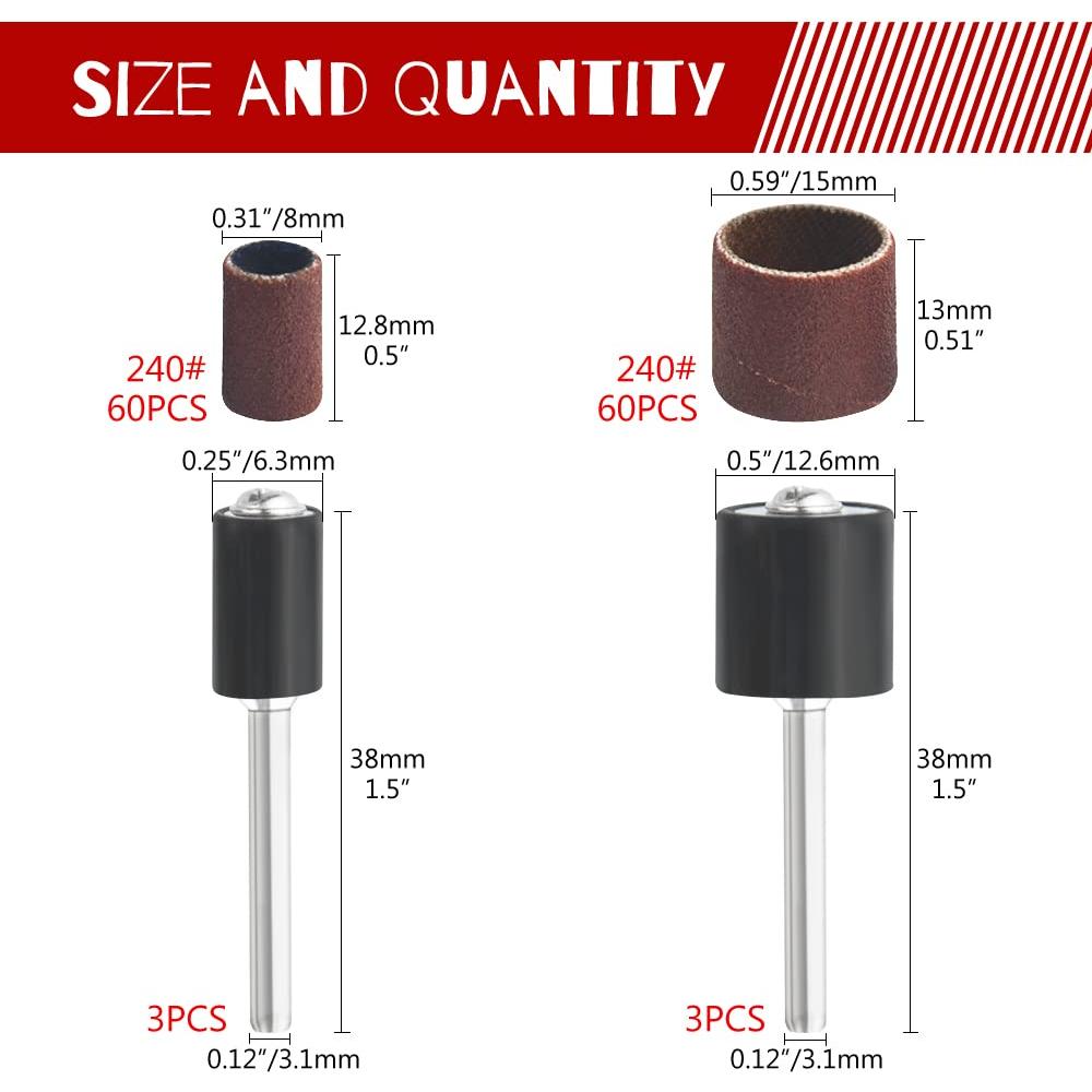 Juego de Lijadoras de Tambor WMYCONGCONG 120 Pcs 240 Granos