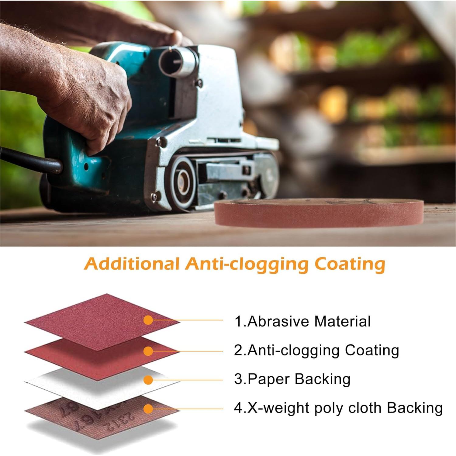 Kit de Cintas de Lijado Mornajina 45 Pcs 3/4" x 30.5 cm Granos 80-5000