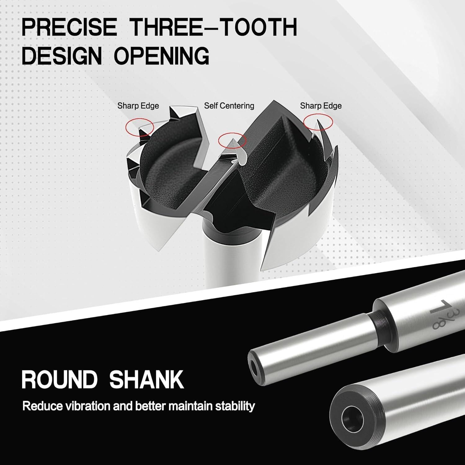 Juego de Brocas Forstner BeHappy 8 Piezas para Madera