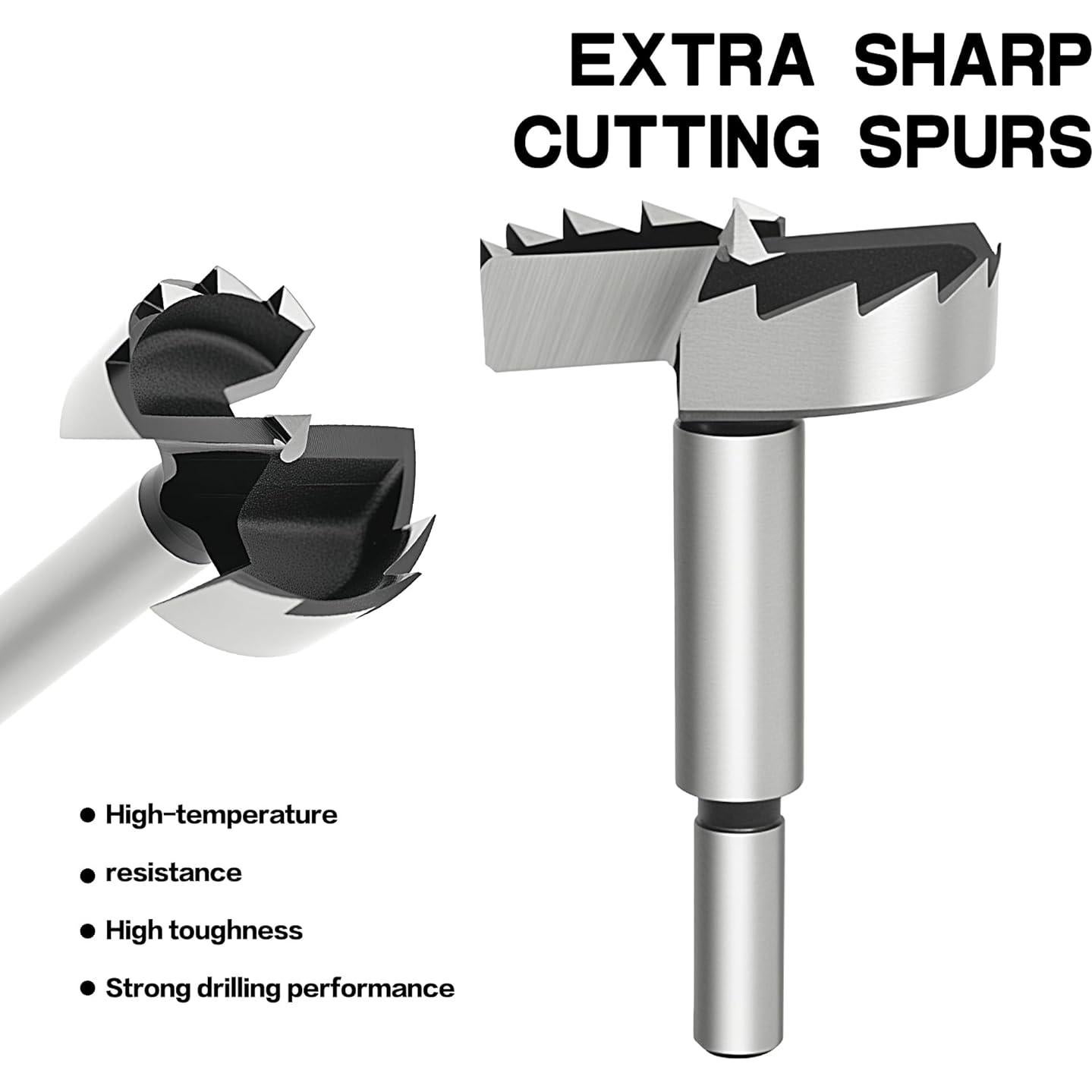 Juego de Brocas Forstner BeHappy 8 Piezas para Madera