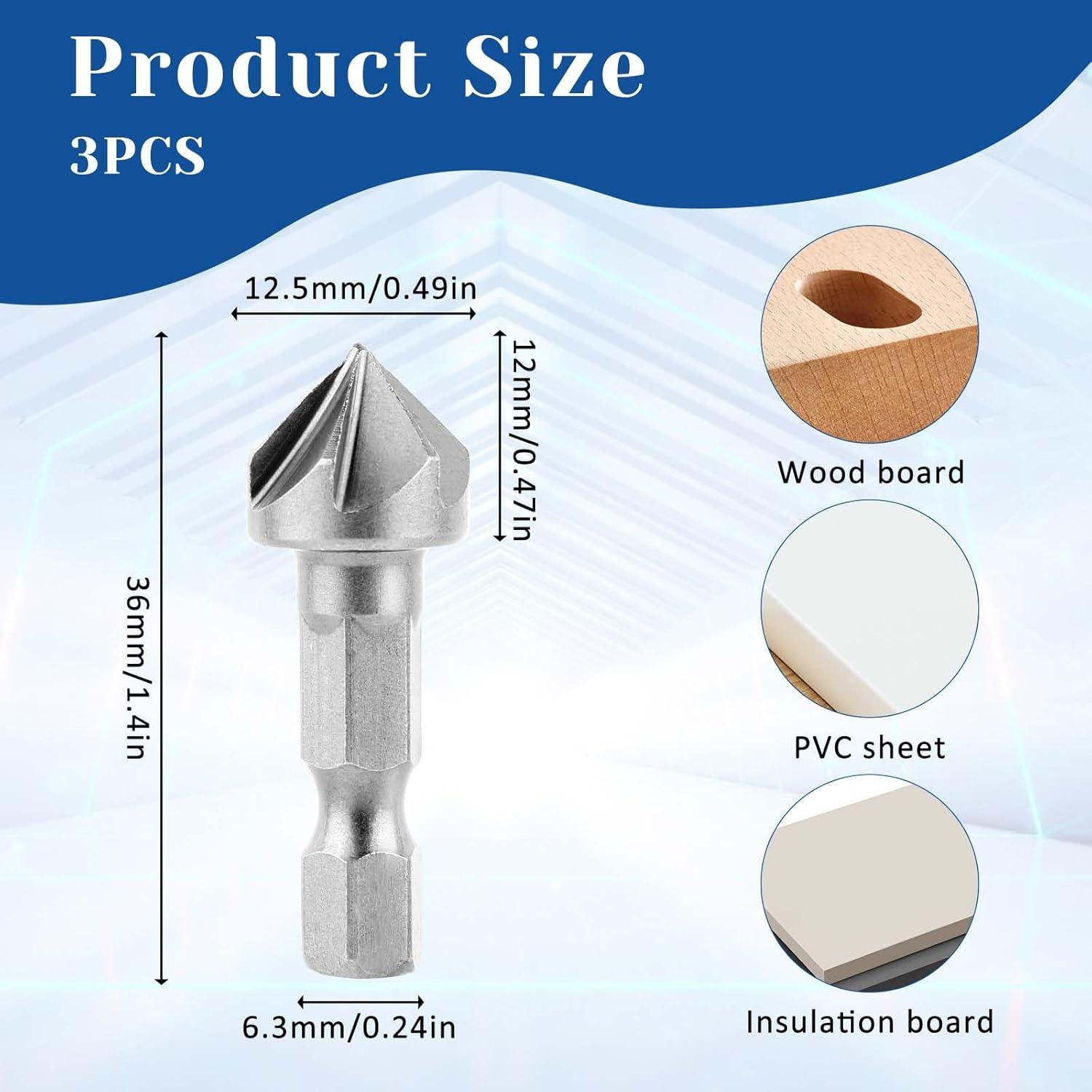 Juego de 3 brocas avellanadoras InnoHHustle 6.35mm acero