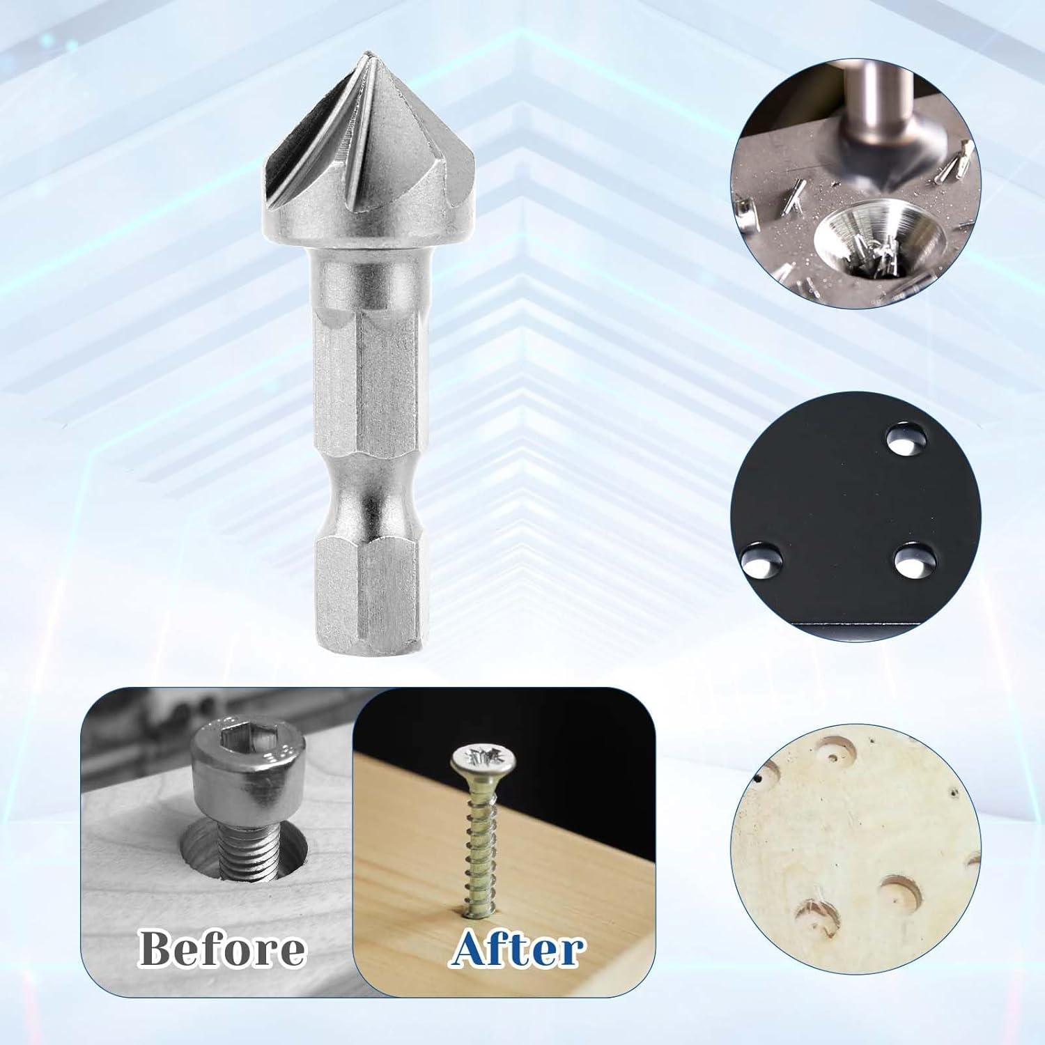 Juego de 3 brocas avellanadoras InnoHHustle 6.35mm acero