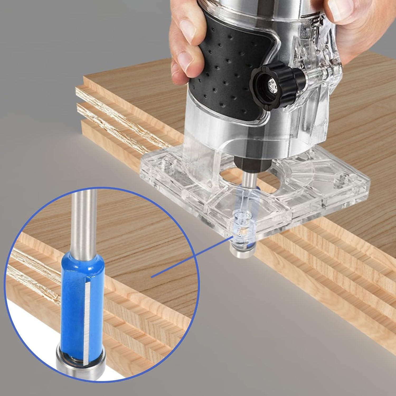 Juego de 4 Bits de Fresadora de Borde Recto BAYTORY 6.35-12.7 mm