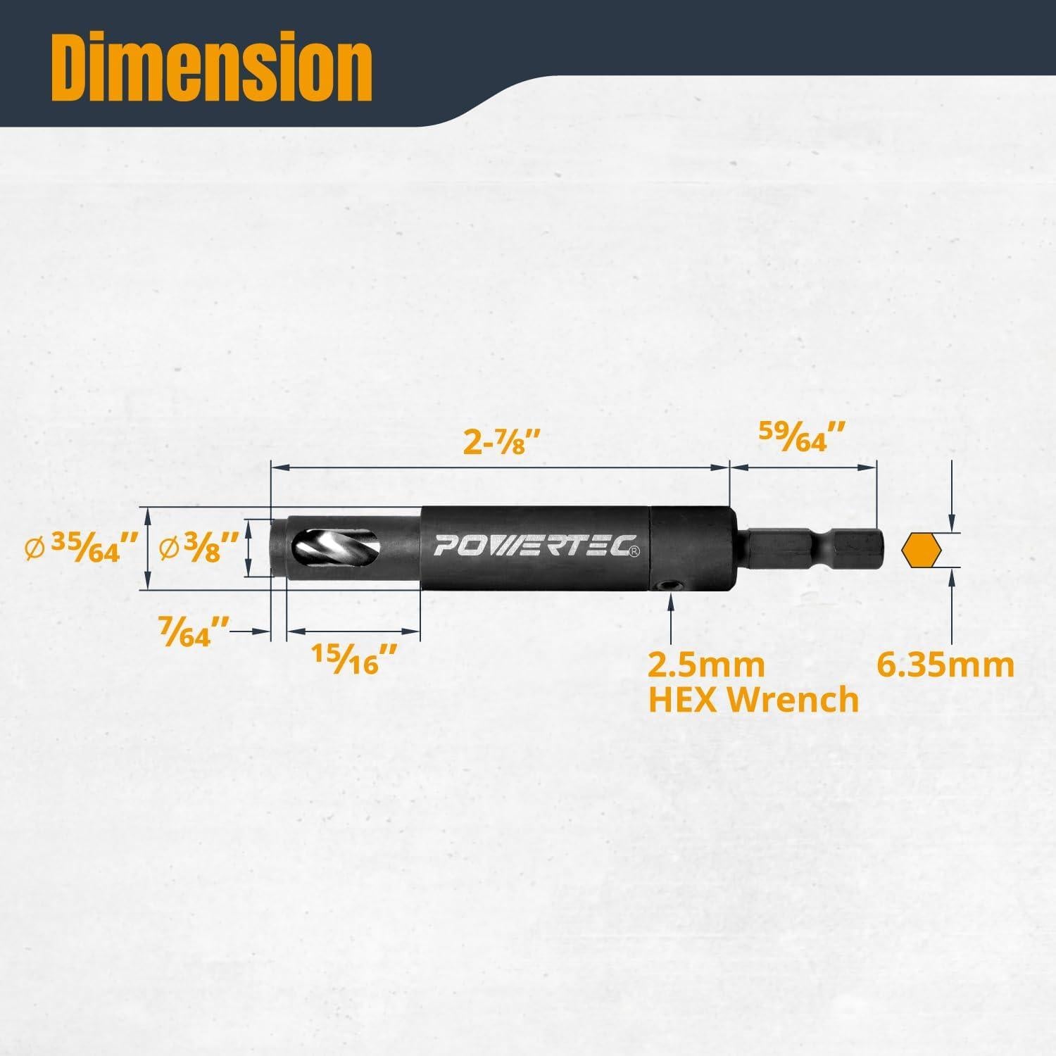 Plantilla de Perforación de Estante POWERTEC con Broca 6.35mm
