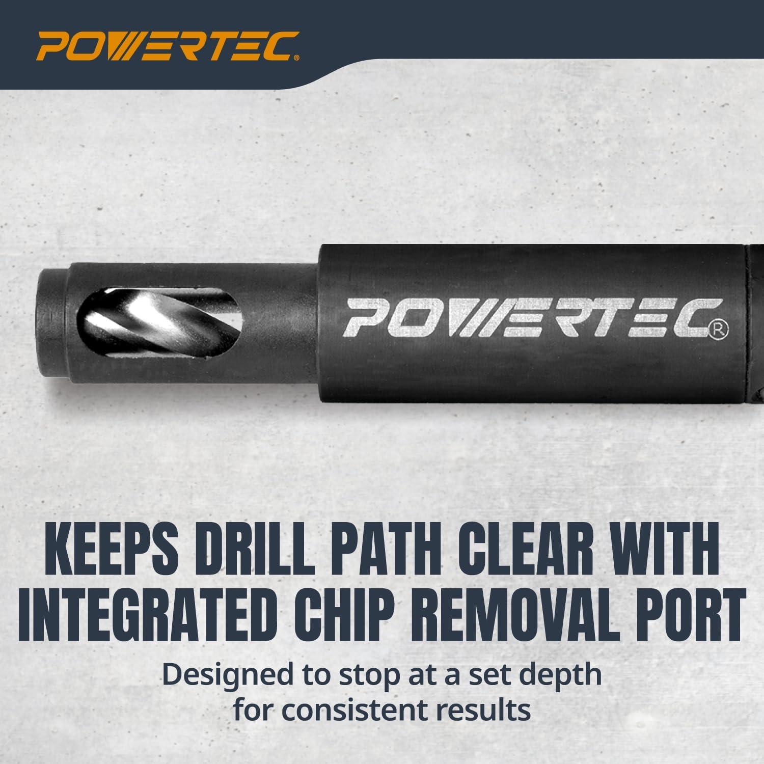 Plantilla de Perforación de Estante POWERTEC con Broca 6.35mm