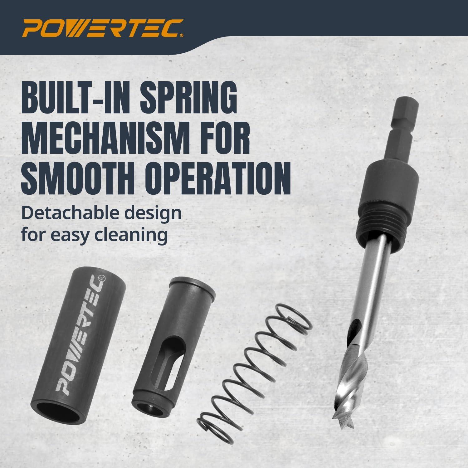 Plantilla de Perforación de Estante POWERTEC con Broca 6.35mm
