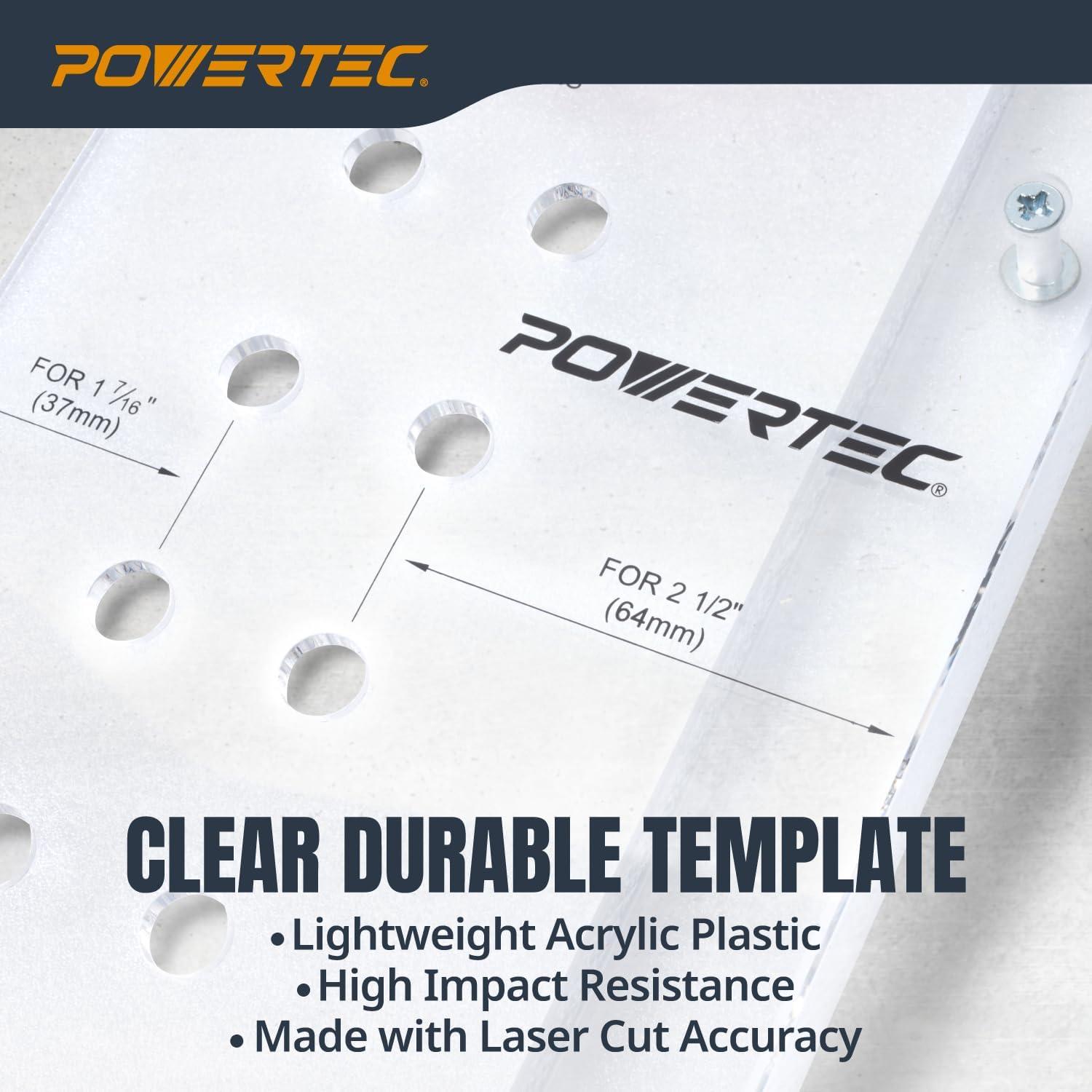 Plantilla de Perforación de Estante POWERTEC con Broca 6.35mm