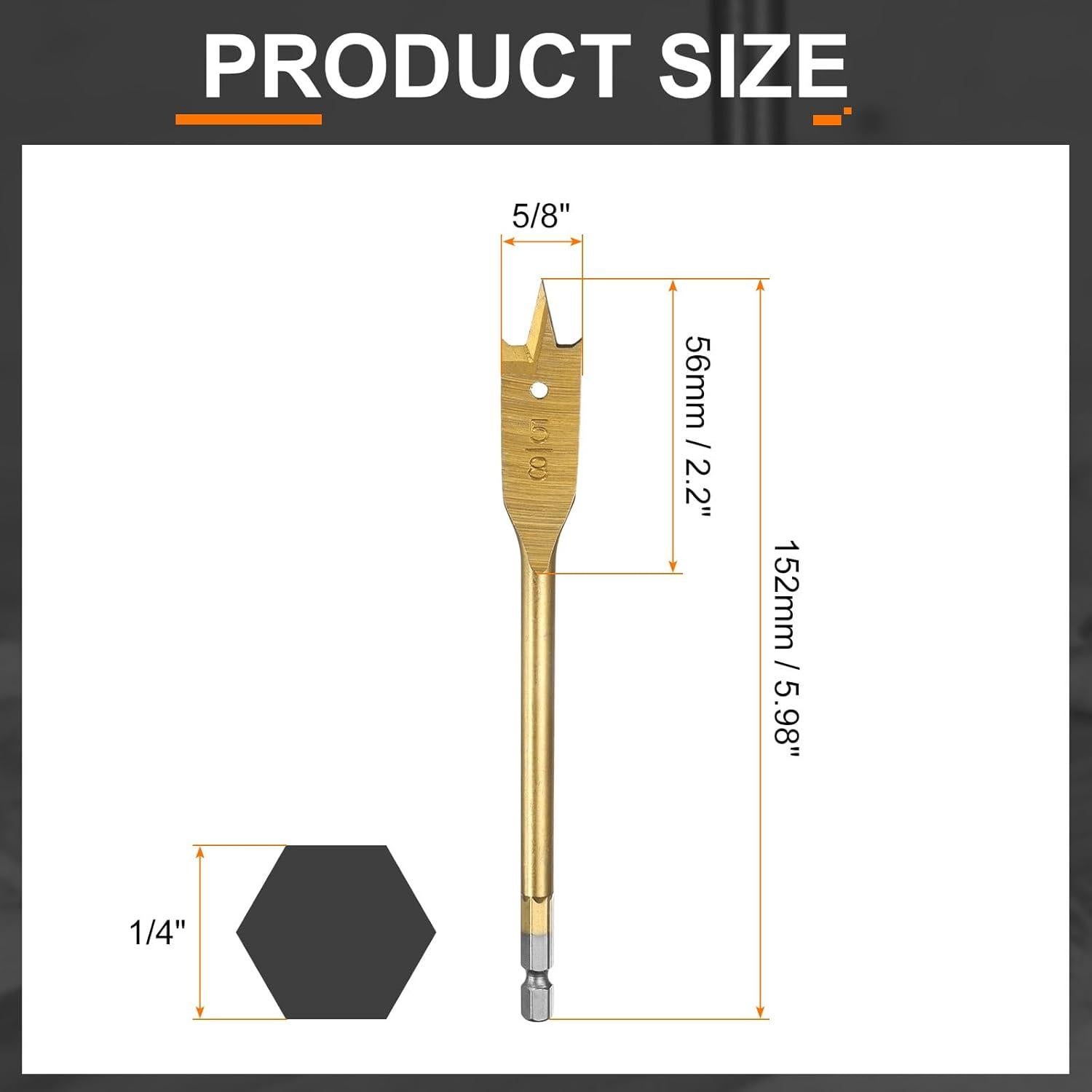 Brocas Planas HARFINGTON 3Pcs 16mm Acero Alto Carbono