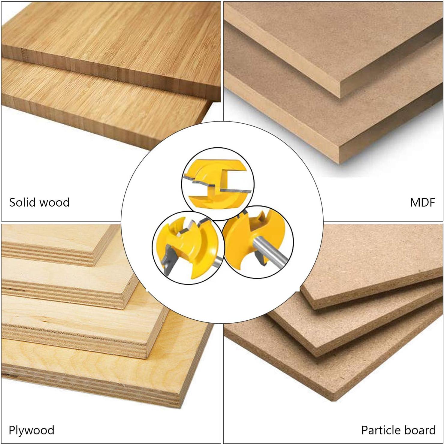 Juego de 3 Fresas de Miter Lock 45° Ozmatip 1/4" (0.64 cm)