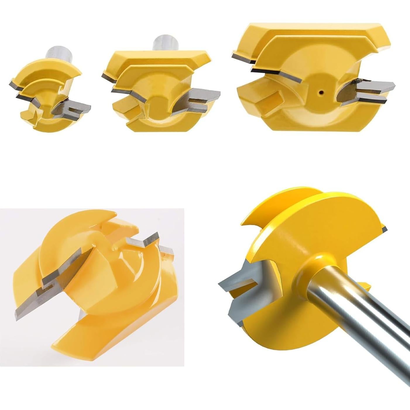 Juego de 3 Fresas de Miter Lock 45° Ozmatip 1/4" (0.64 cm)