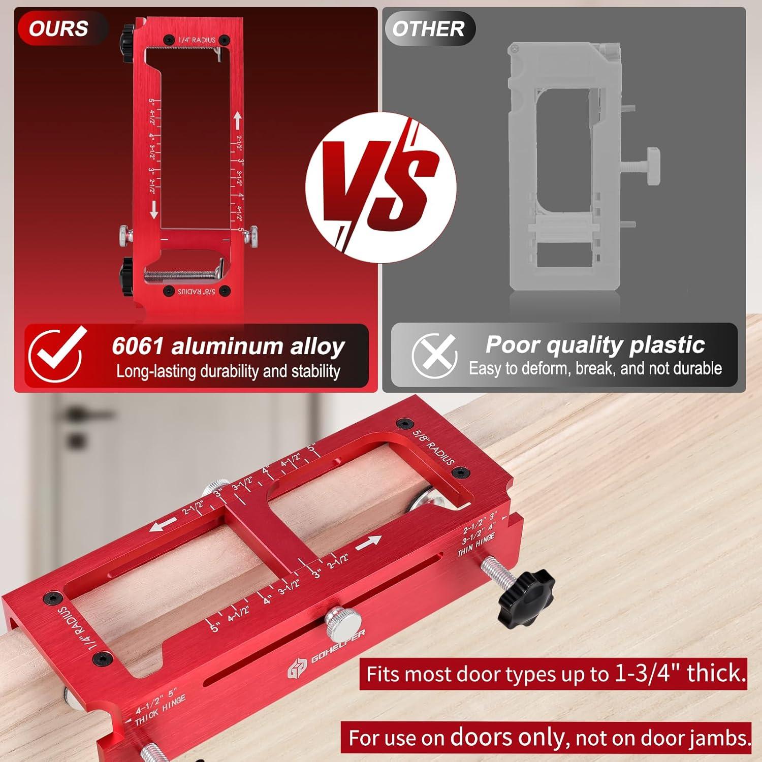 Plantilla de Bisagra de Puerta Gohelper, Aluminio 6061, Ajustable