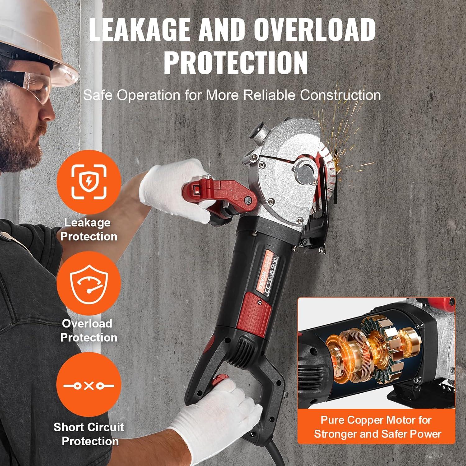 Cortadora de Pared VEVOR 4800W con Guía Láser 125mm