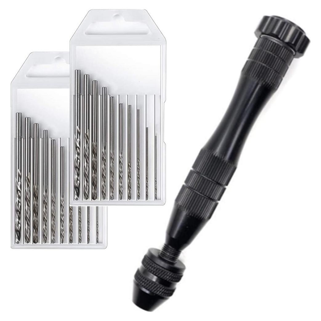 Taladro Manual KINGFOREST con 20 Brocas de Precisión 0.8-3mm