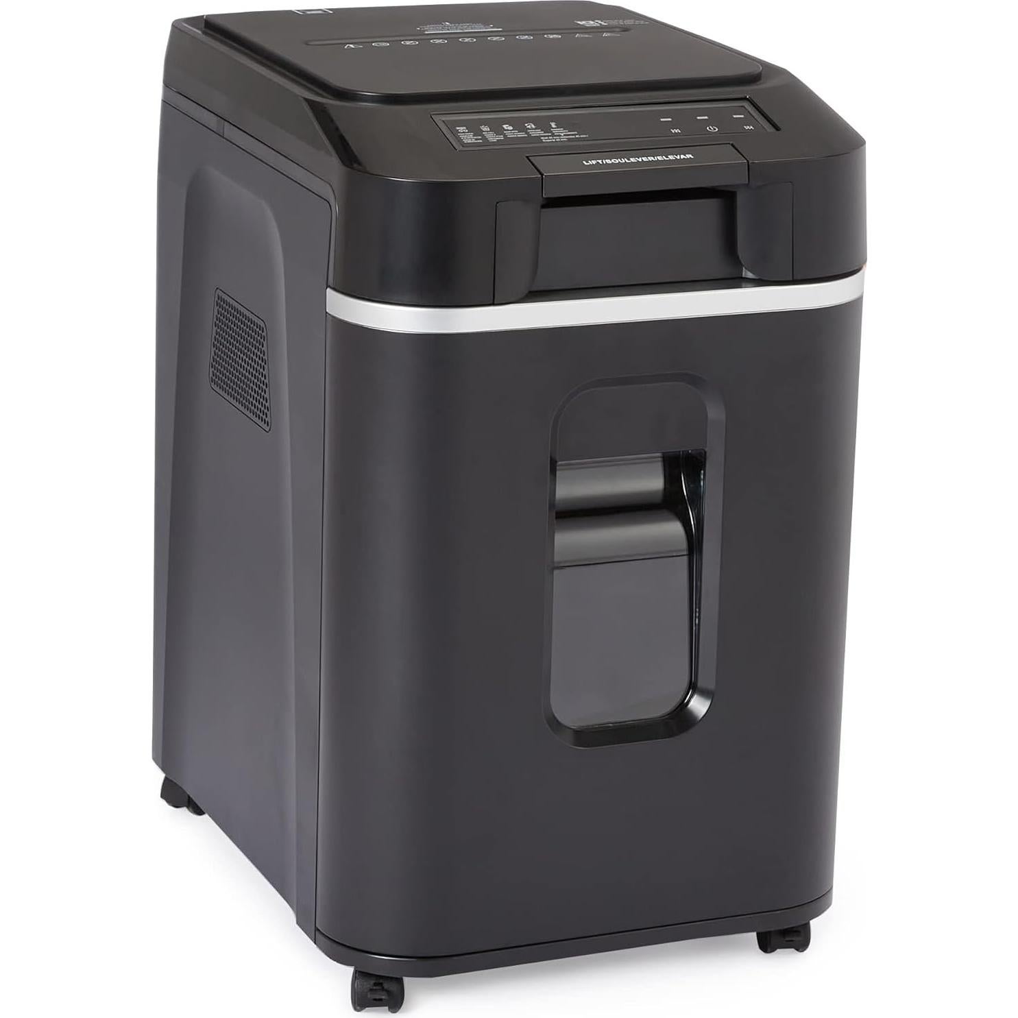 Trituradora de Papel Micro Corte Amazon Basics 200 Hojas Negra