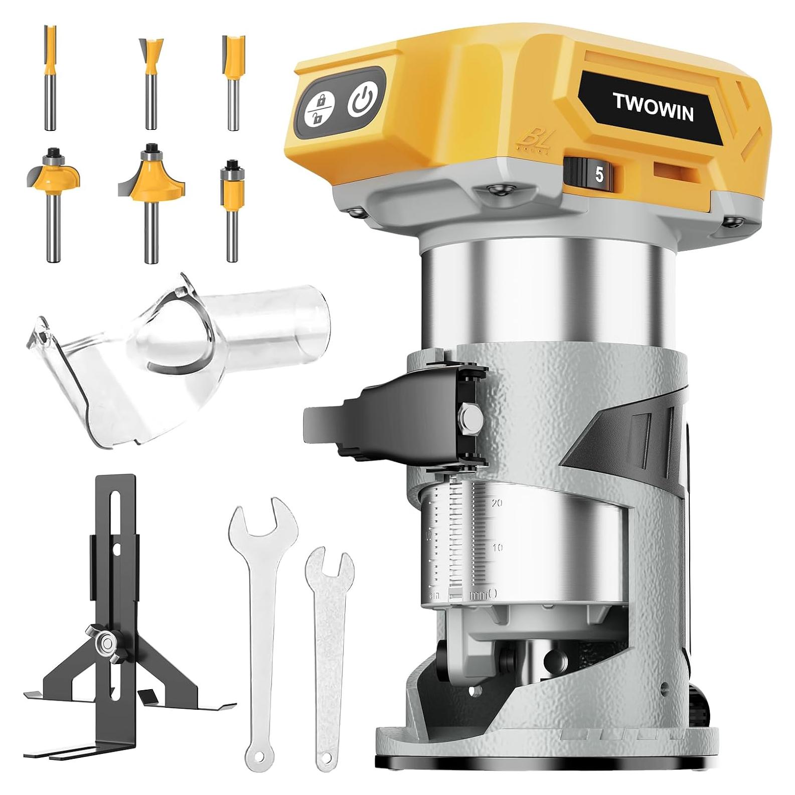 Router Compacto Inalámbrico TwoWin 20V 800W 5 Velocidades